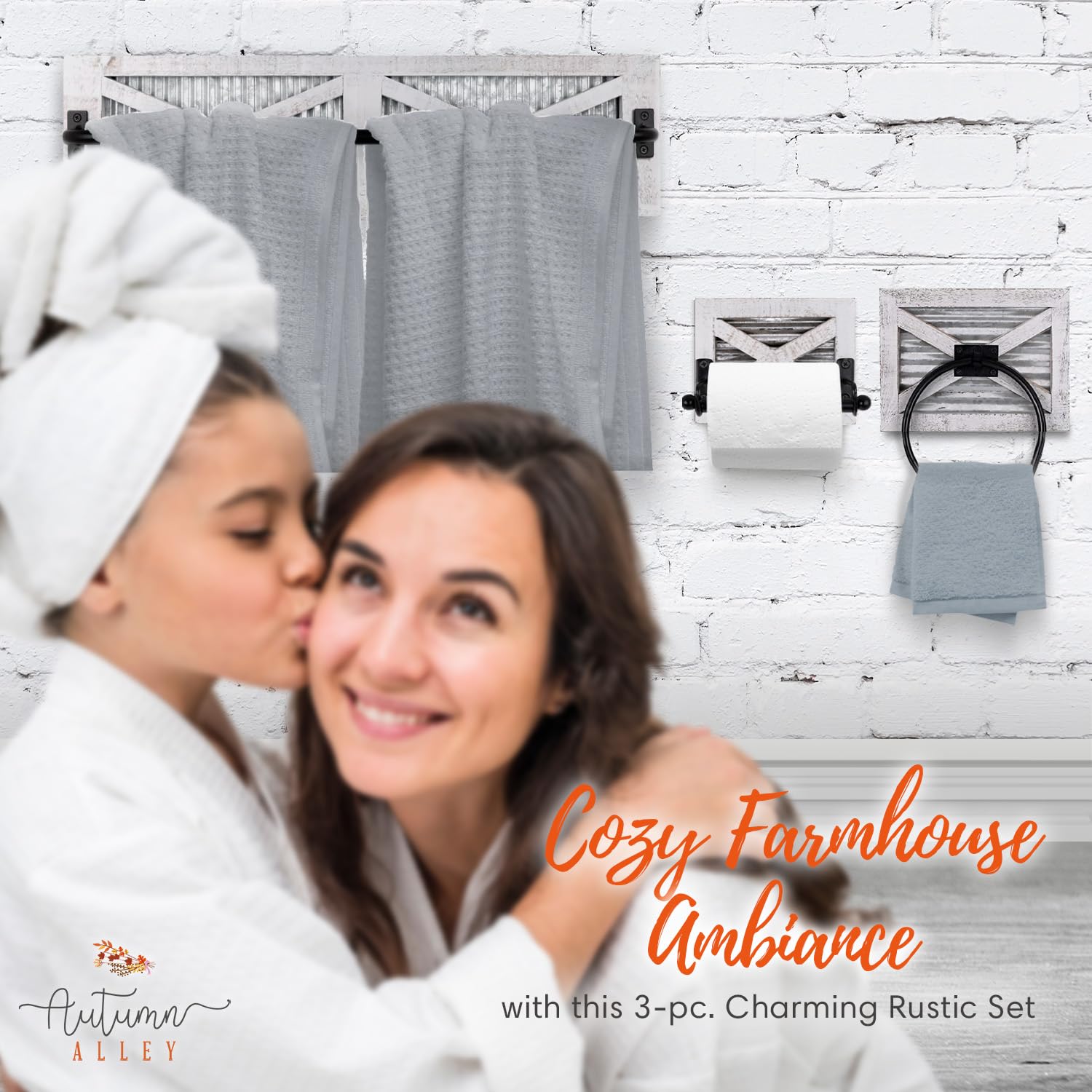 Autumn Alley Farmhouse Rustic Towel Rack Holder - Wood Towel Rack - Farmhouse Towel Holder For Rustic Bathroom And Farmhouse Kit