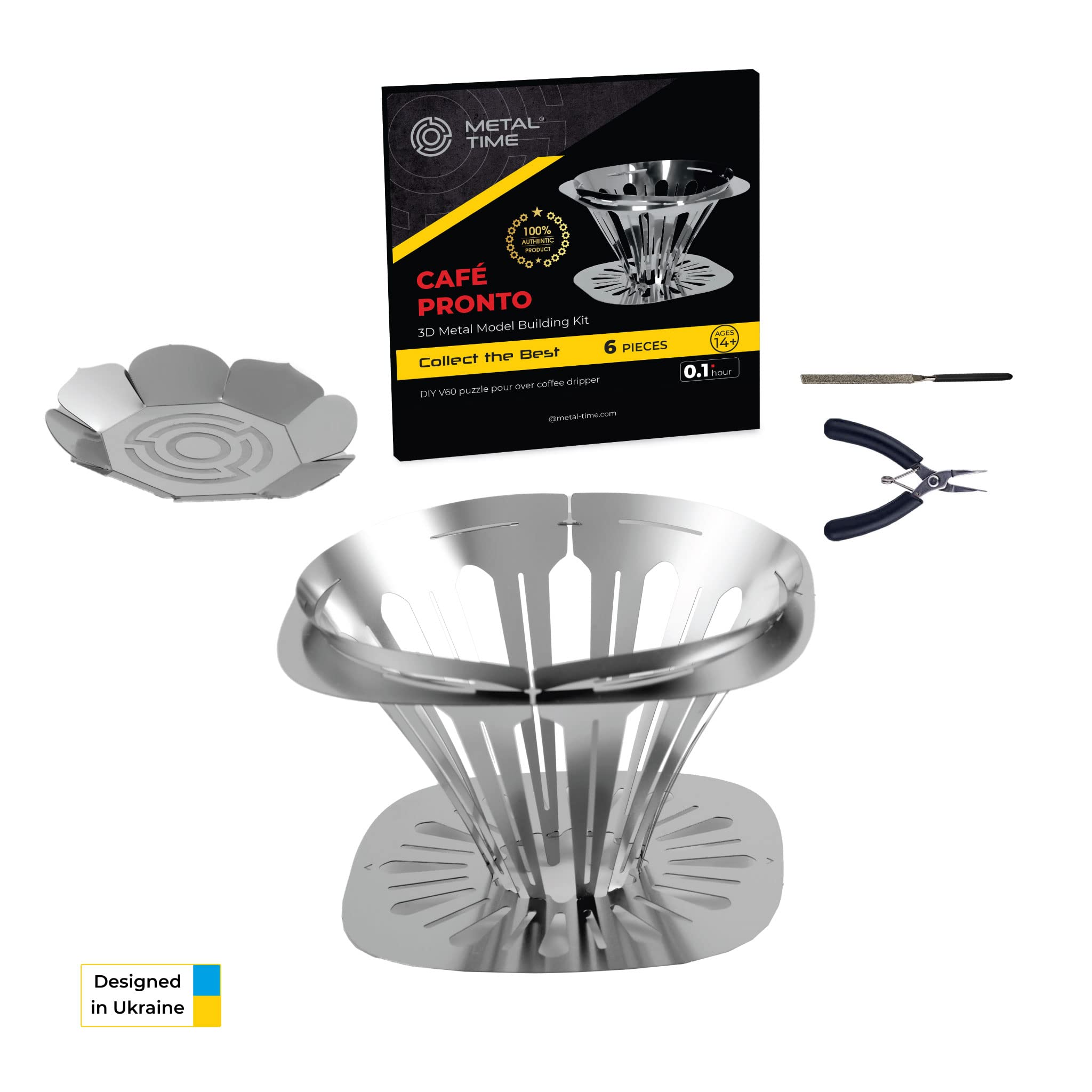 Pour Over Coffee Dripper, Stainless Steel Coffee Dripper, Caf   Pronto, Metal Coffee Dripper Diy Kit, 3D Metal Puzzle Coffee Dri