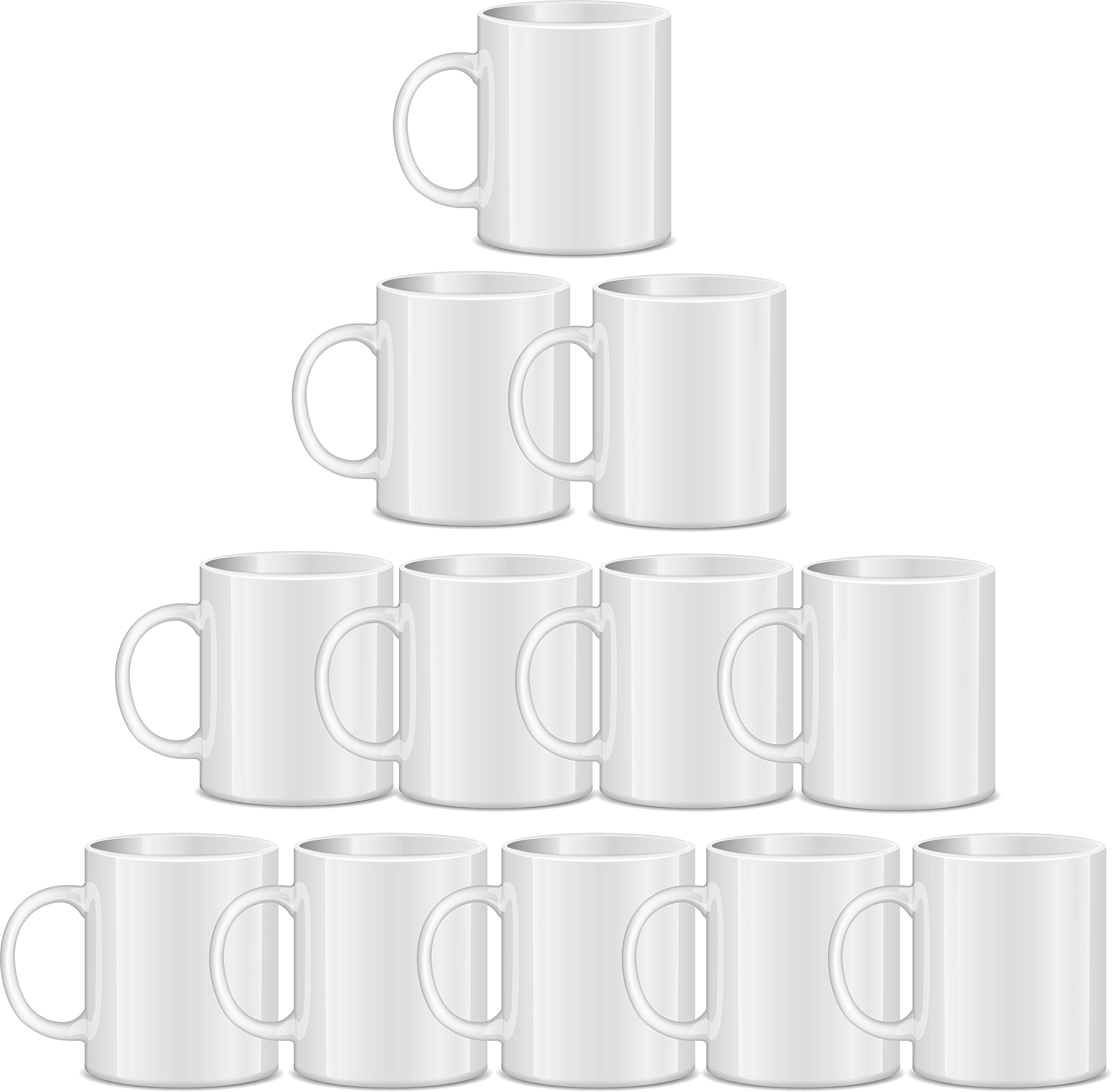 Rainbowtie Sublimation Mugs,Sublimation Mugs Blank 11Oz Sublimation Coffee Mugs, White Coated Ceramic Cup - Set Of 12