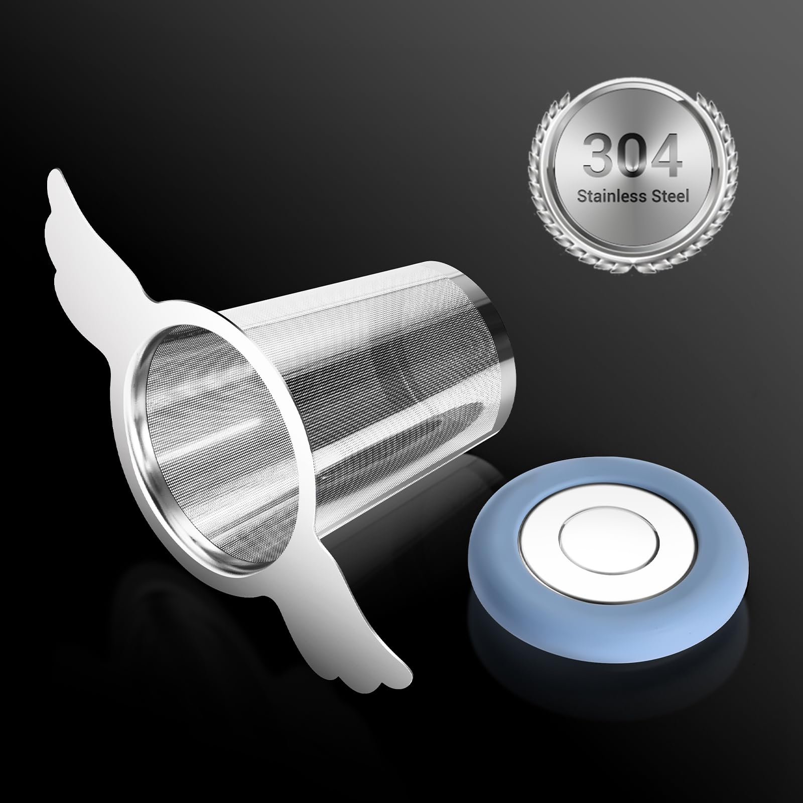 2Pcs Extra Fine Mesh Tea Infuser Strainer Basket With Lid/Drip Tray For Loose Leaf Tea Rooibos, 18/8 Stainless Steel Tea Steeper