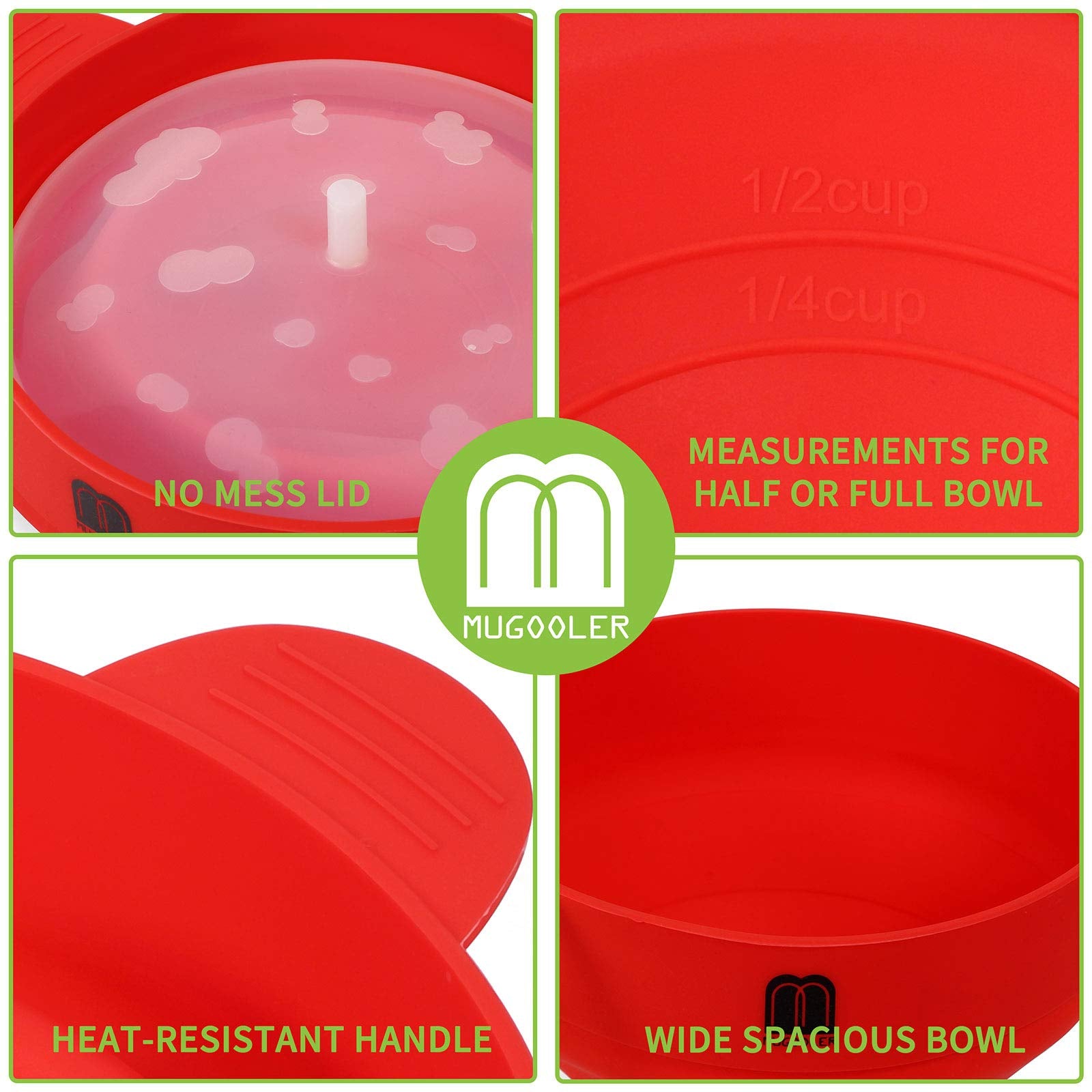 Mmugooler Original Microwave Popcorn Popper Silicone Popcorn Maker, Collapsible Bowl With Lid, Without Bpa And Dishwasher Safe,