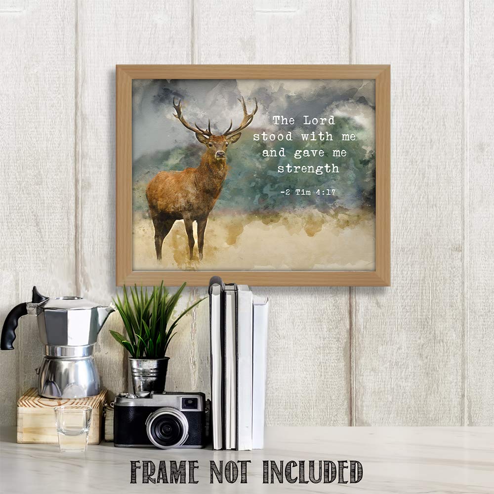 Tj Originals - For God Has Not Given, The Lord Stood With Me, 2 Timothy, Christian Bible Quote, Bible Verse Wall Print, Unframed