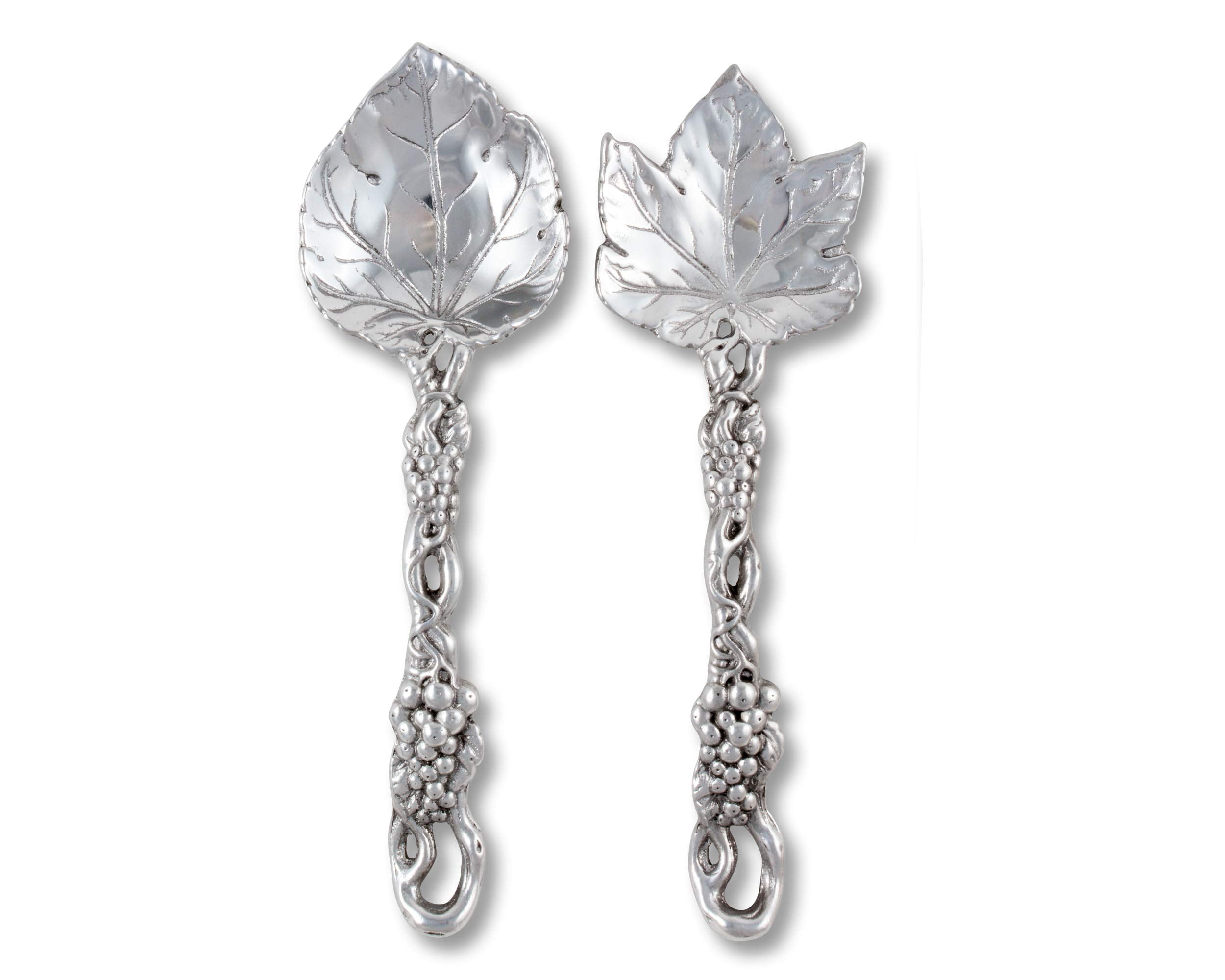 Arthur Court Designs Aluminum Metal Grapevine Salad Serving Set - Mediterranean Inspired Heavy Quality Detail 11 Inch Long