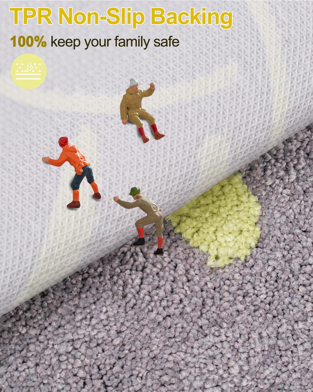 Bathroom Rugs Mat Rectangle 32''  20'' - Cute Sun Smile Fun Grey Green Yellow Boho Bath Mats Non Slip, Soft Absorbent Microfiber