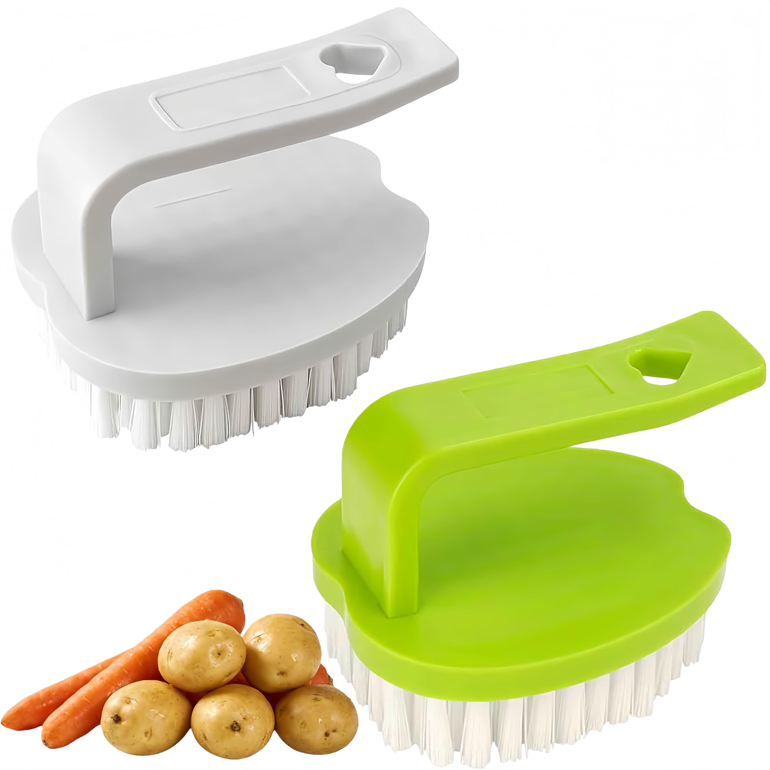 Vegetable Scrubber Brush 2 Pack Fruit and Vegetable Brushes Stiff Bristles