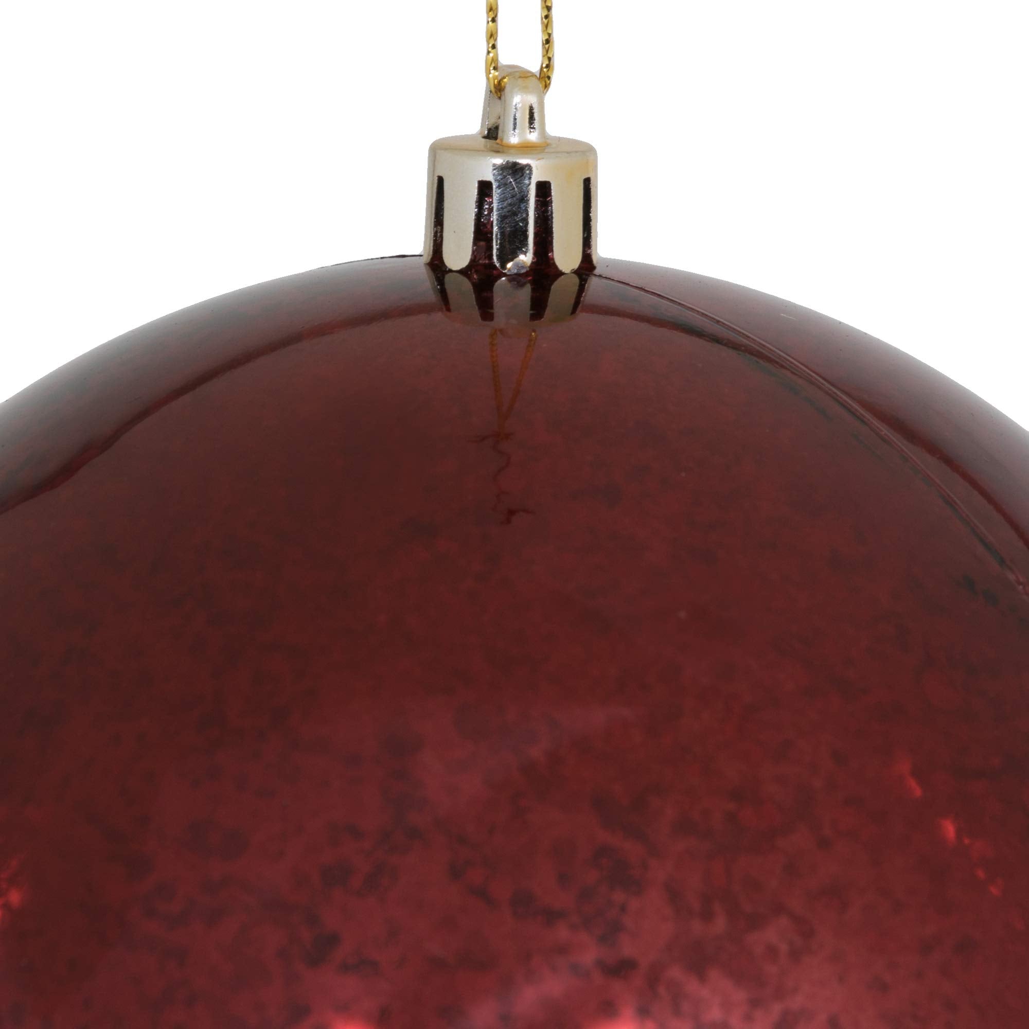 Vickerman 4.75 Christmas Ornament Ball, Burgundy Shiny Mercury Finish, Shatterproof Plastic, Holiday Christmas Tree Decoration,