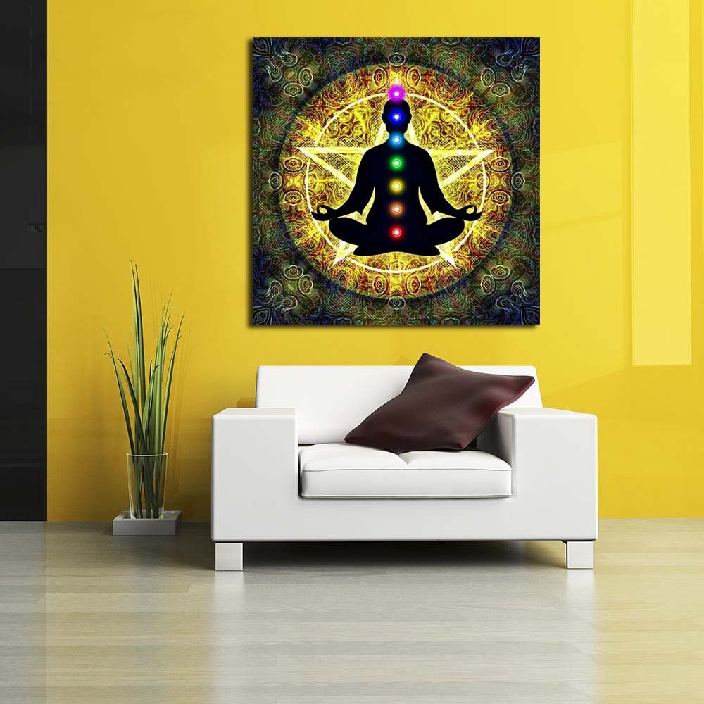 Pitaara Box Meditation D2 | Peel & Stick Vinyl Wall Sticker For Bedroom & Living Room | 18 X 18 Inch (46 X 46 Cms)