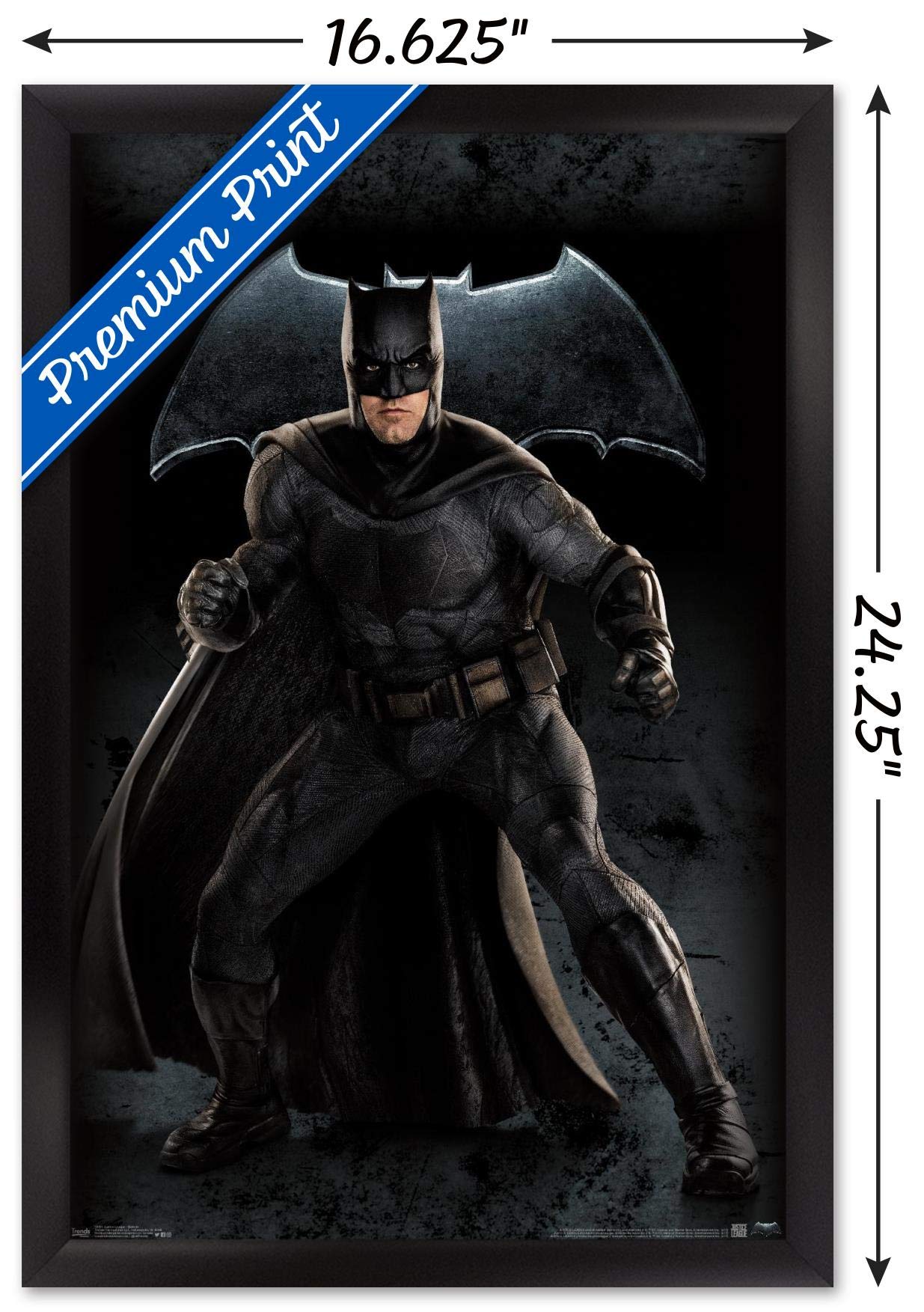 Trends International Dc Comics Movie - Justice League - Batman Wall Poster, 14.725'' X 22.375'', Black Framed Version