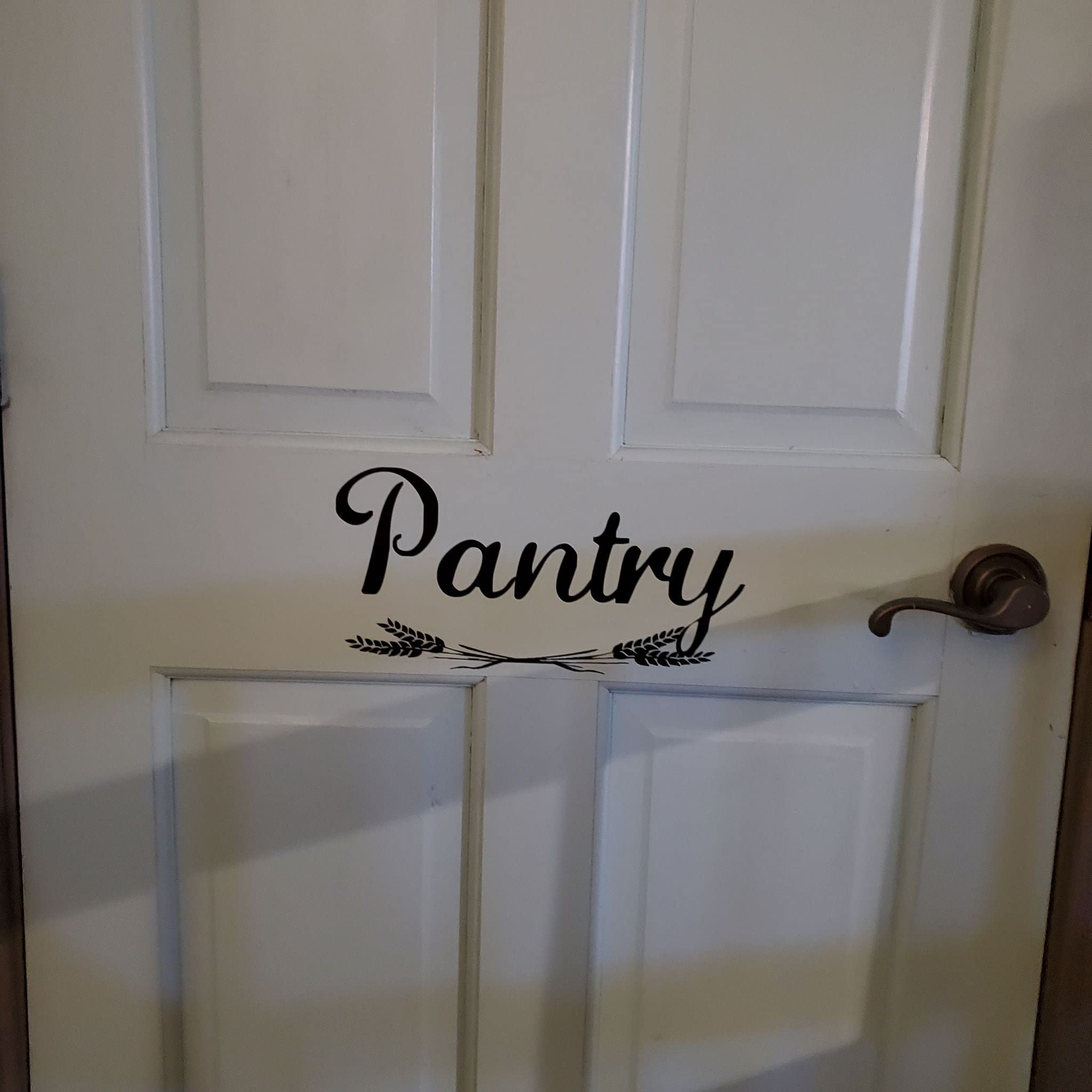 Walls With Style Pantry With Wheat, Sticker Decal For Pantry Door, (Black)