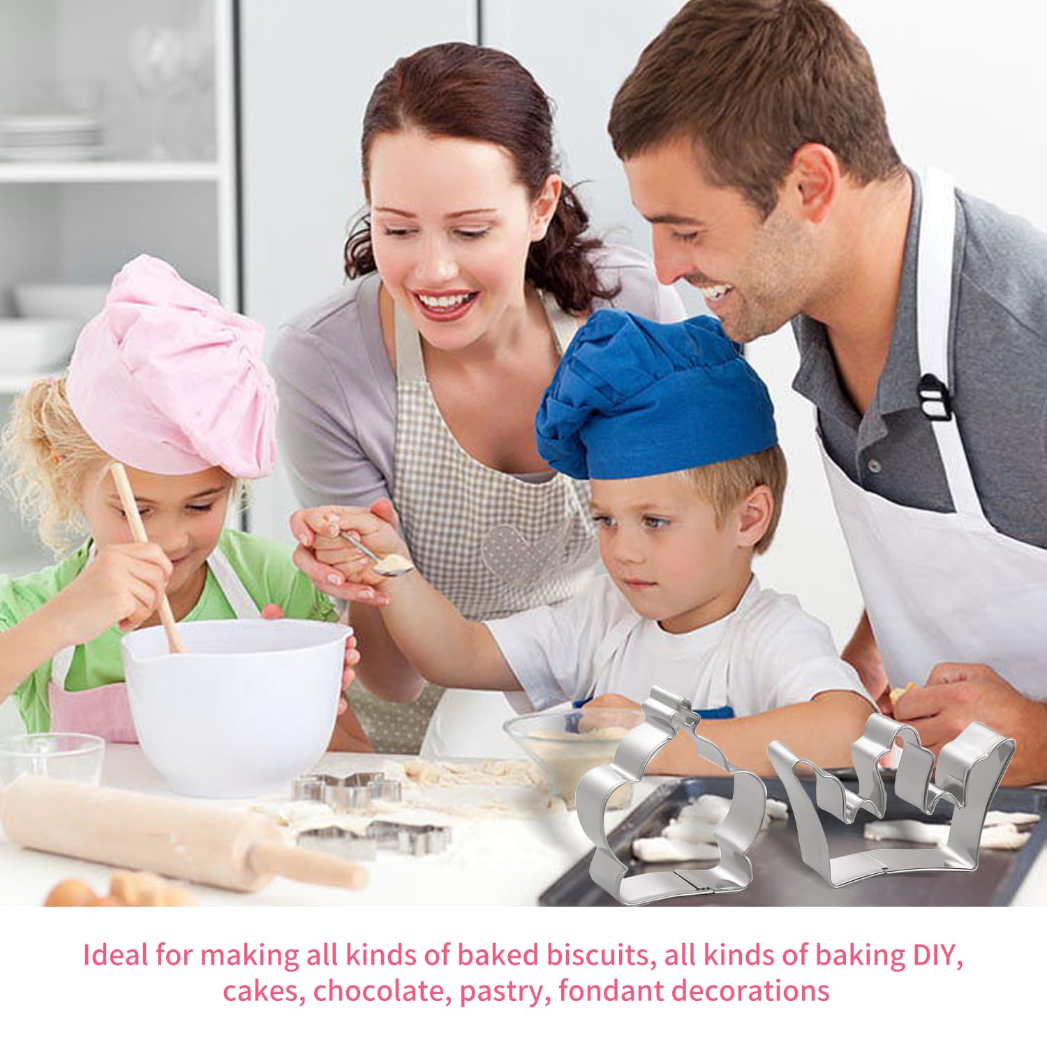 Mini Cookie Cutter 4 Pcs/Set Crown King Queen Prince Princess Shapes Stainless Steel Cookie Cutter Fondant Cutter-Tiny2.5-3.6