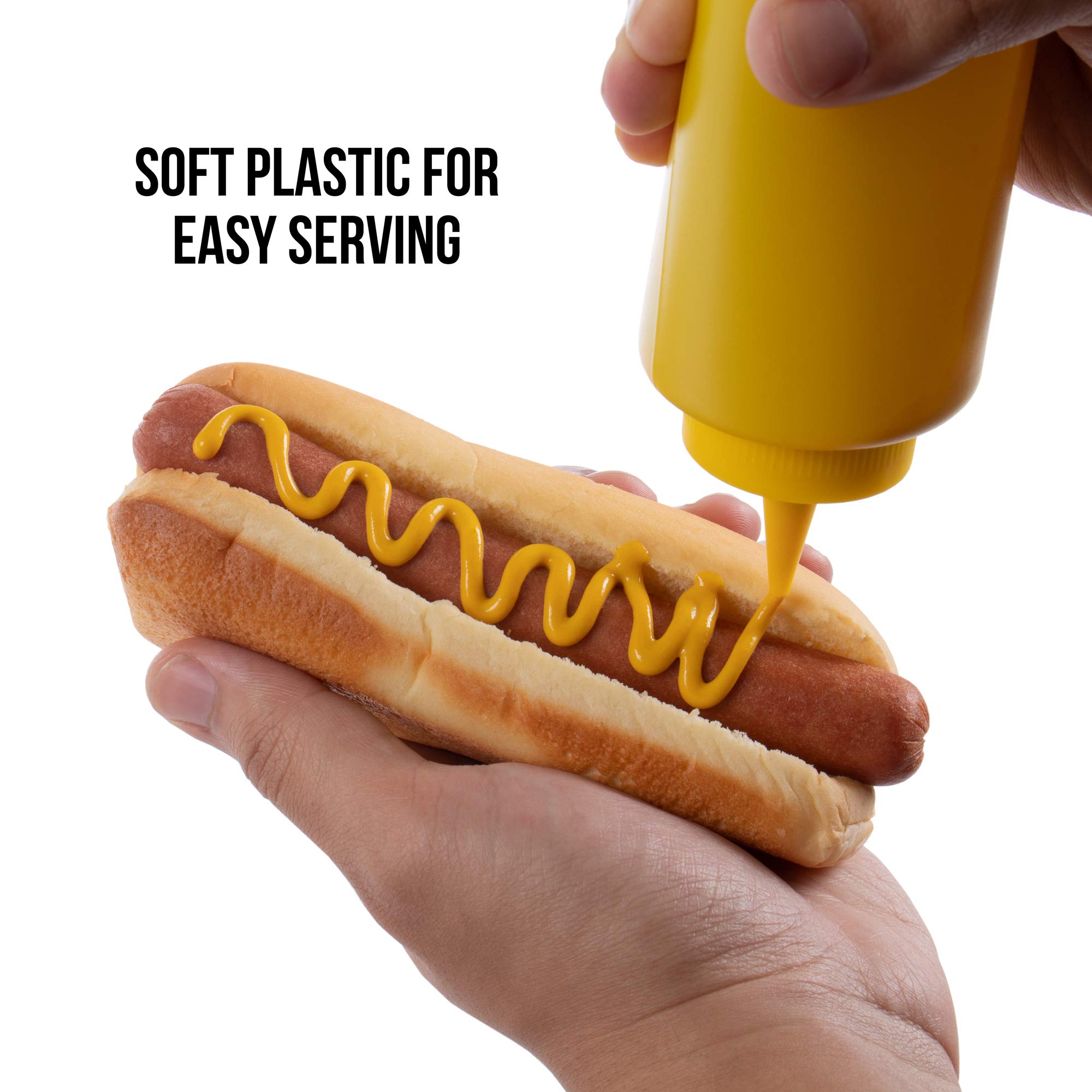 Ketchup And Mustard Squeeze Bottle Combo Pack | 2-Pack 16-Oz Red & Yellow Plastic Kitchen Table Condiment Squirt Dispensers | Re