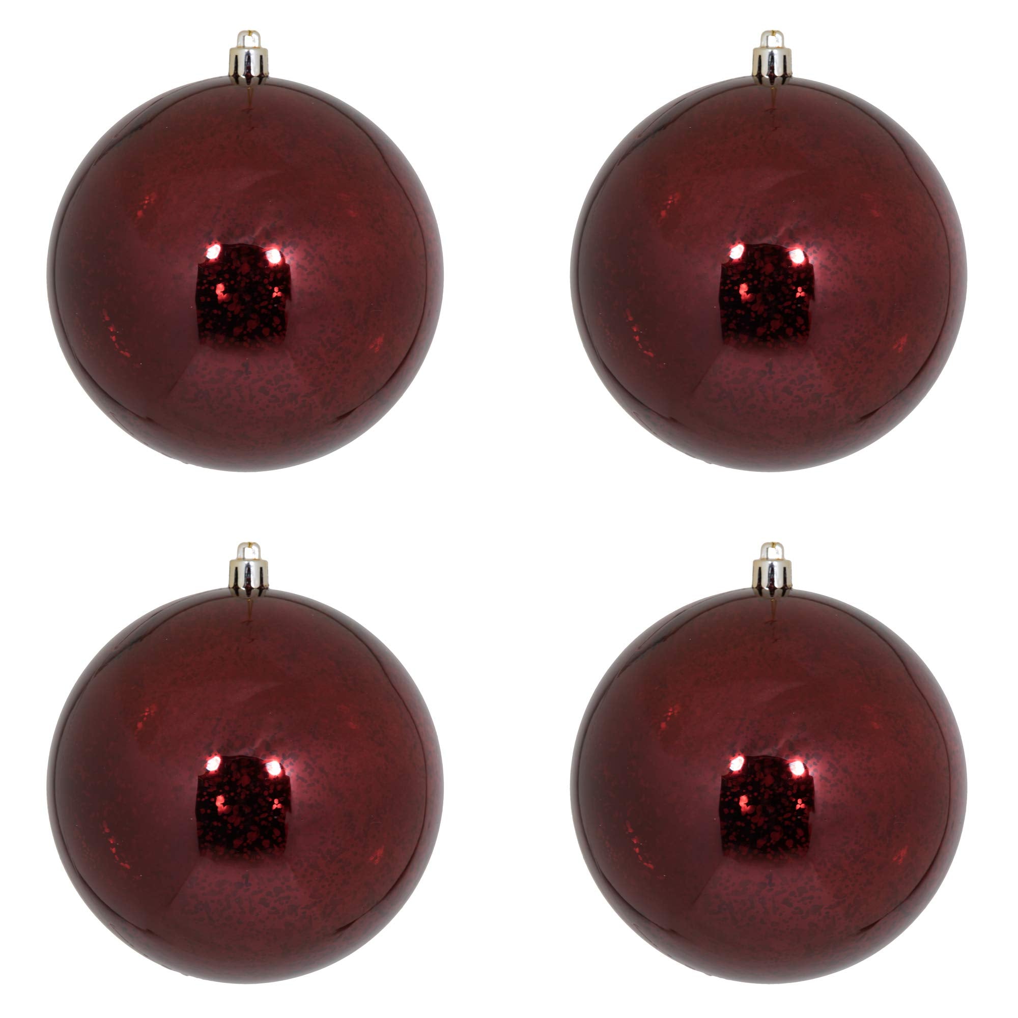 Vickerman 4.75 Christmas Ornament Ball, Burgundy Shiny Mercury Finish, Shatterproof Plastic, Holiday Christmas Tree Decoration,