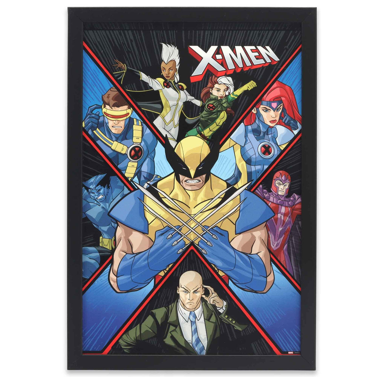 Marvel X-Men Wall Art - Framed Superhero X-Men Picture Featuring Wolverine, Cyclops, Storm, Beast And More