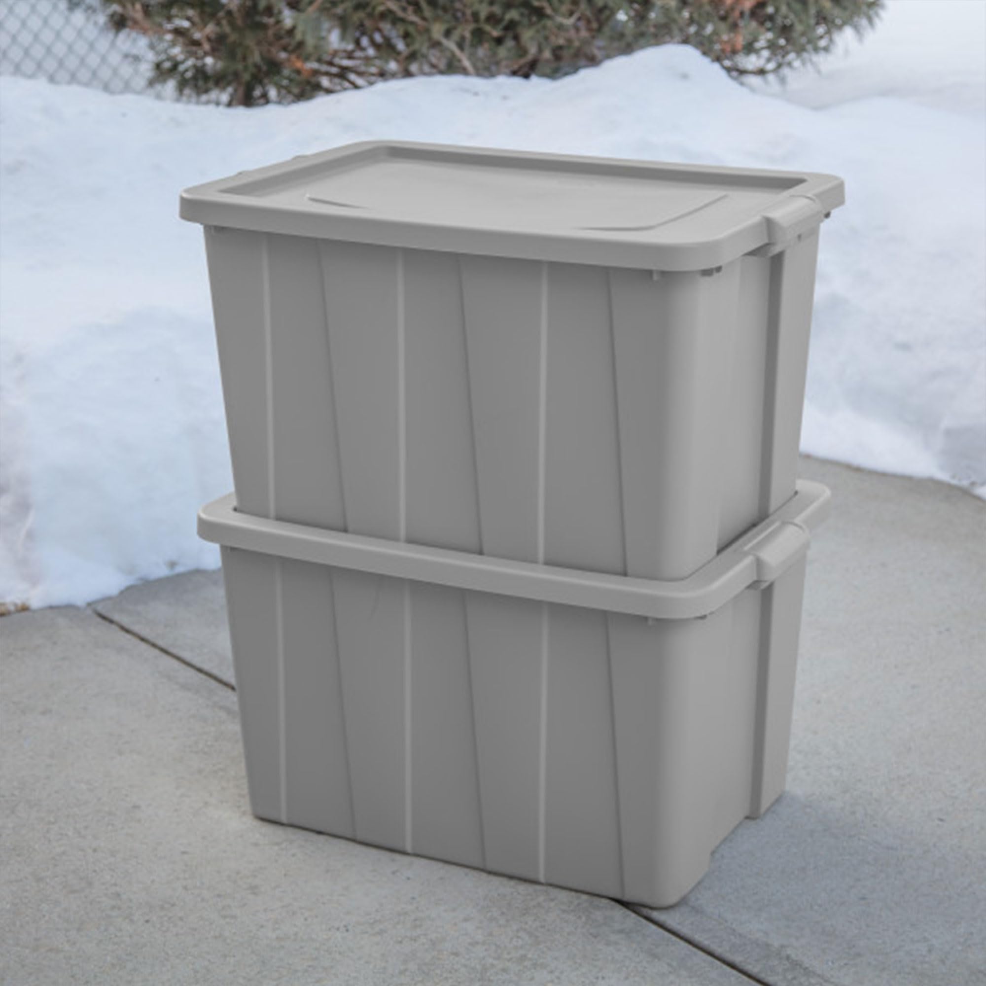 Sterilite 4 Pack Tuff1 Storage Tote, Stackable Plastic Bin With Lid, 30 Gallon
