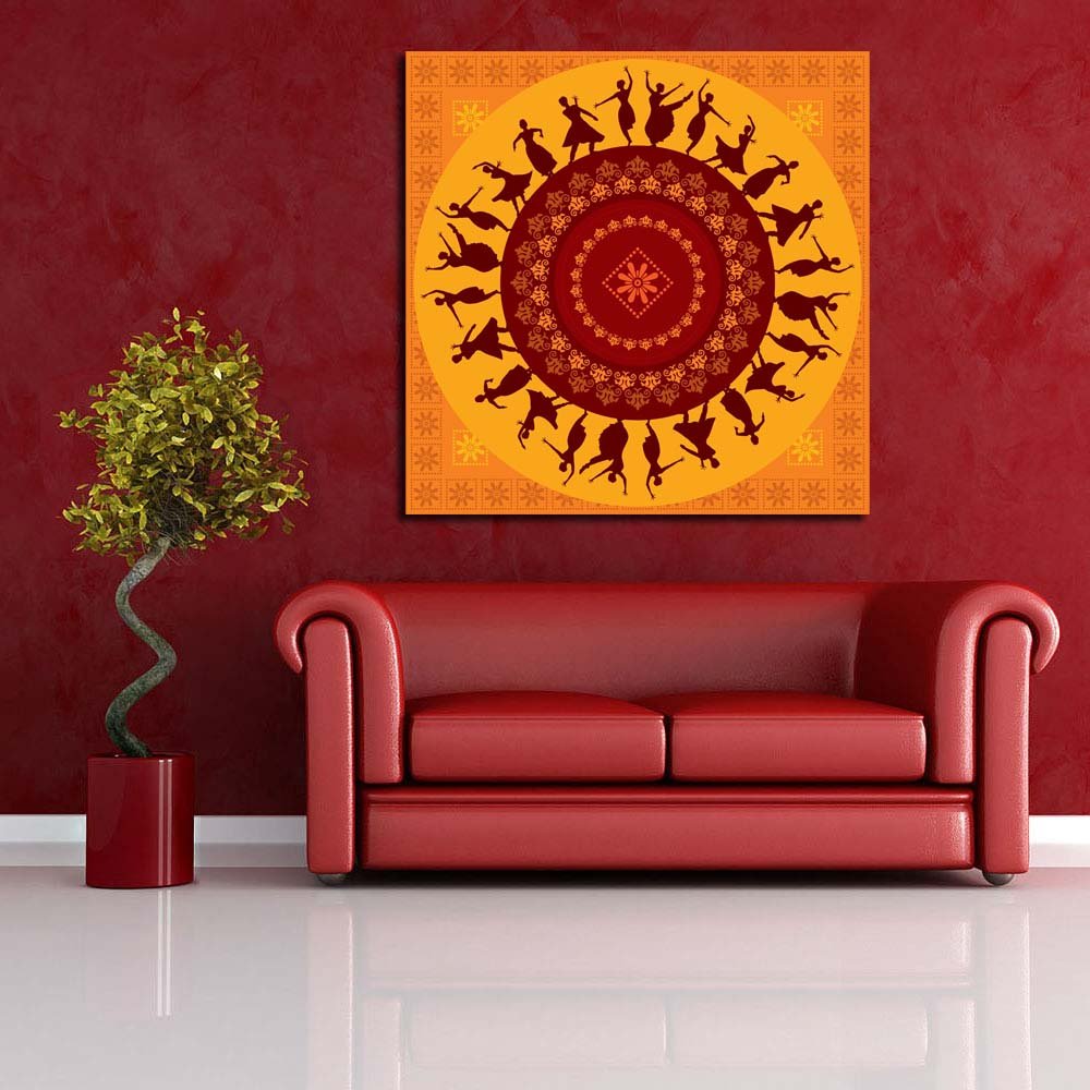 Pitaara Box Indian Classical Dancer | Peel & Stick Vinyl Wall Sticker For Bedroom & Living Room | 18 X 18 Inch (46 X 46 Cms)