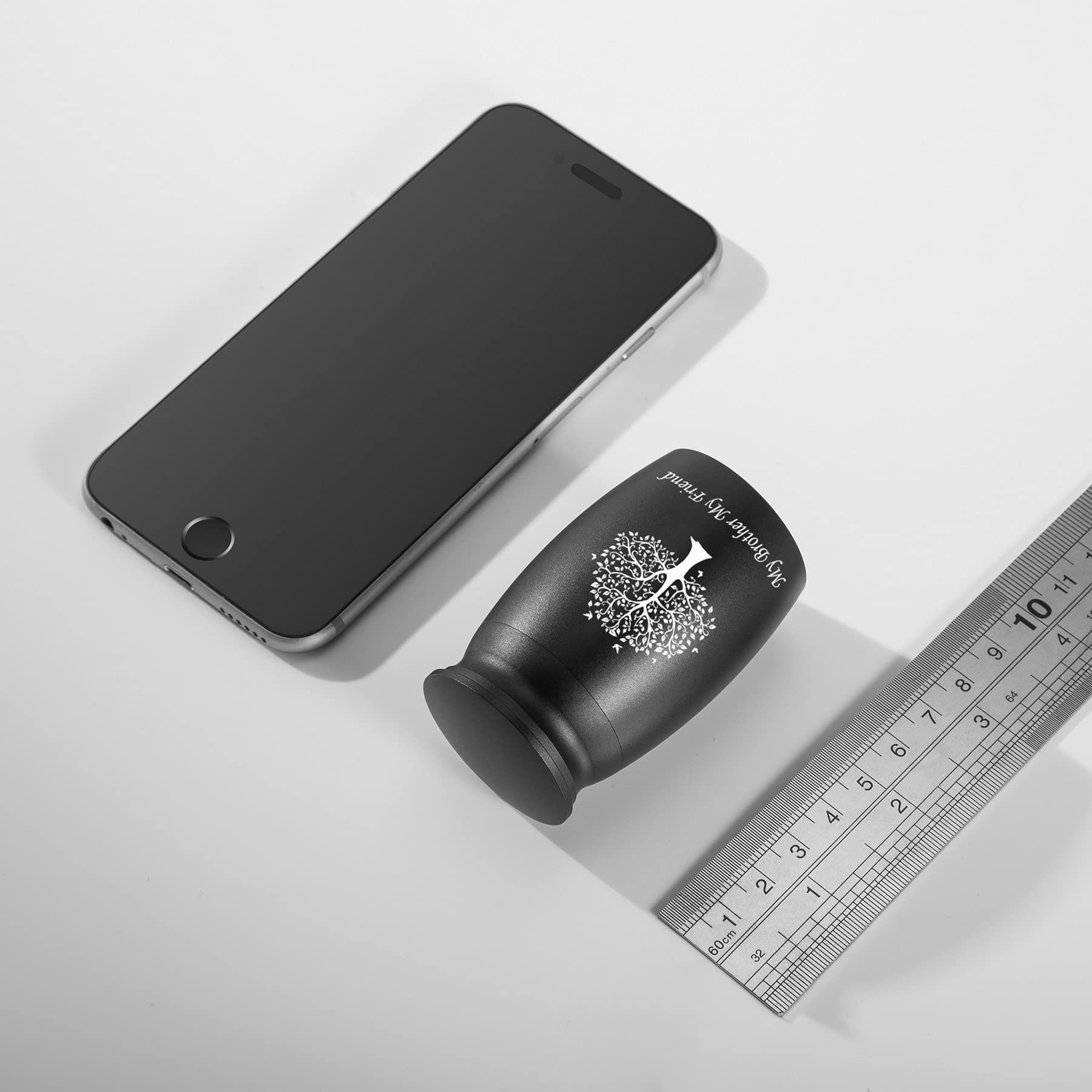 Urns for Brother Ashes, 2.8 High Small Funeral Cremation Urns, Handcrafted Black Memorial Keepsake Urn, Engraved My Brother My F