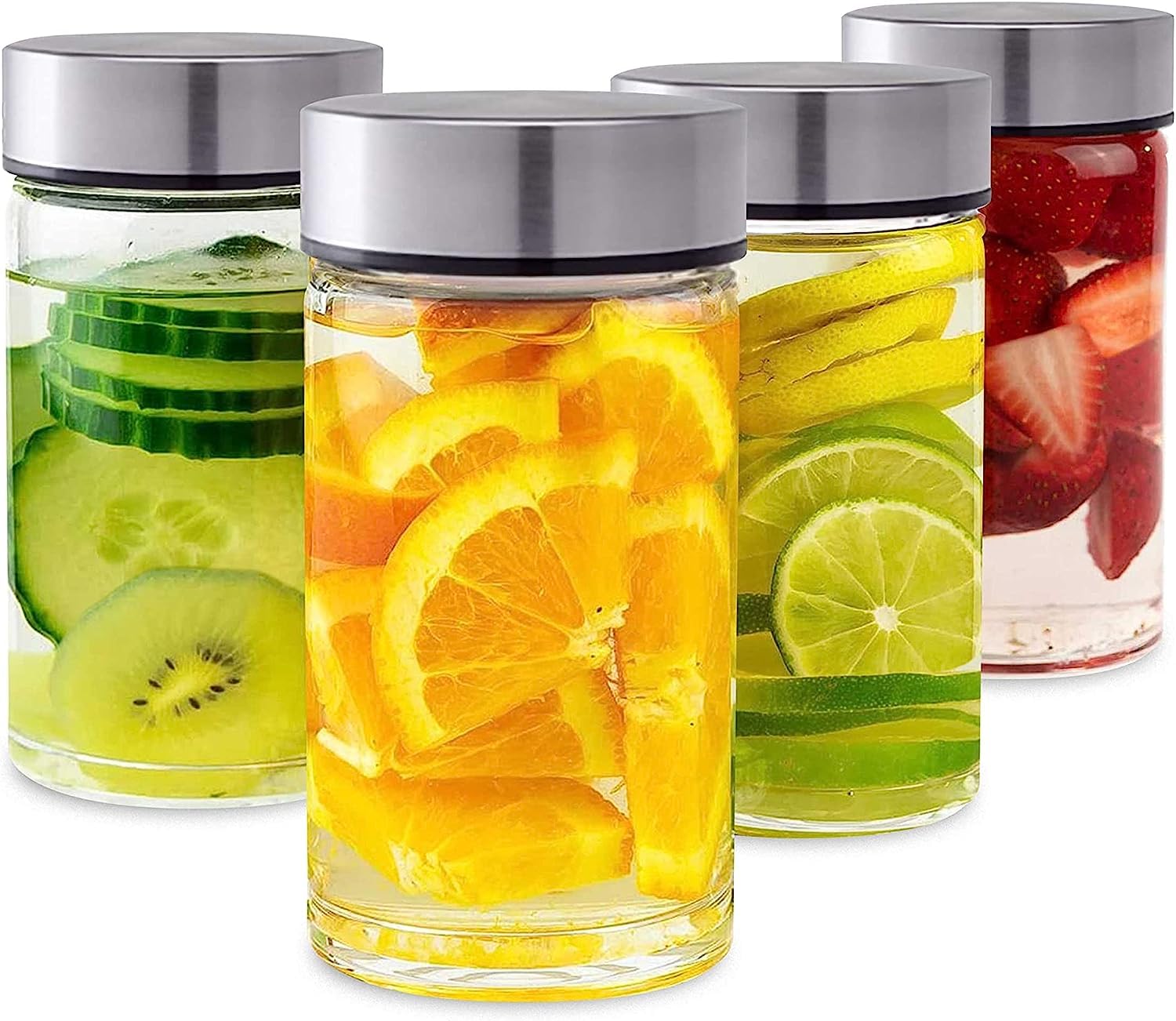 Mglass Wide Mouth Borosilicate Glass Juice Bottle With Stainless Steel Lid, Juice/Curd Storage 500Ml, Leakproof, (With Glass 