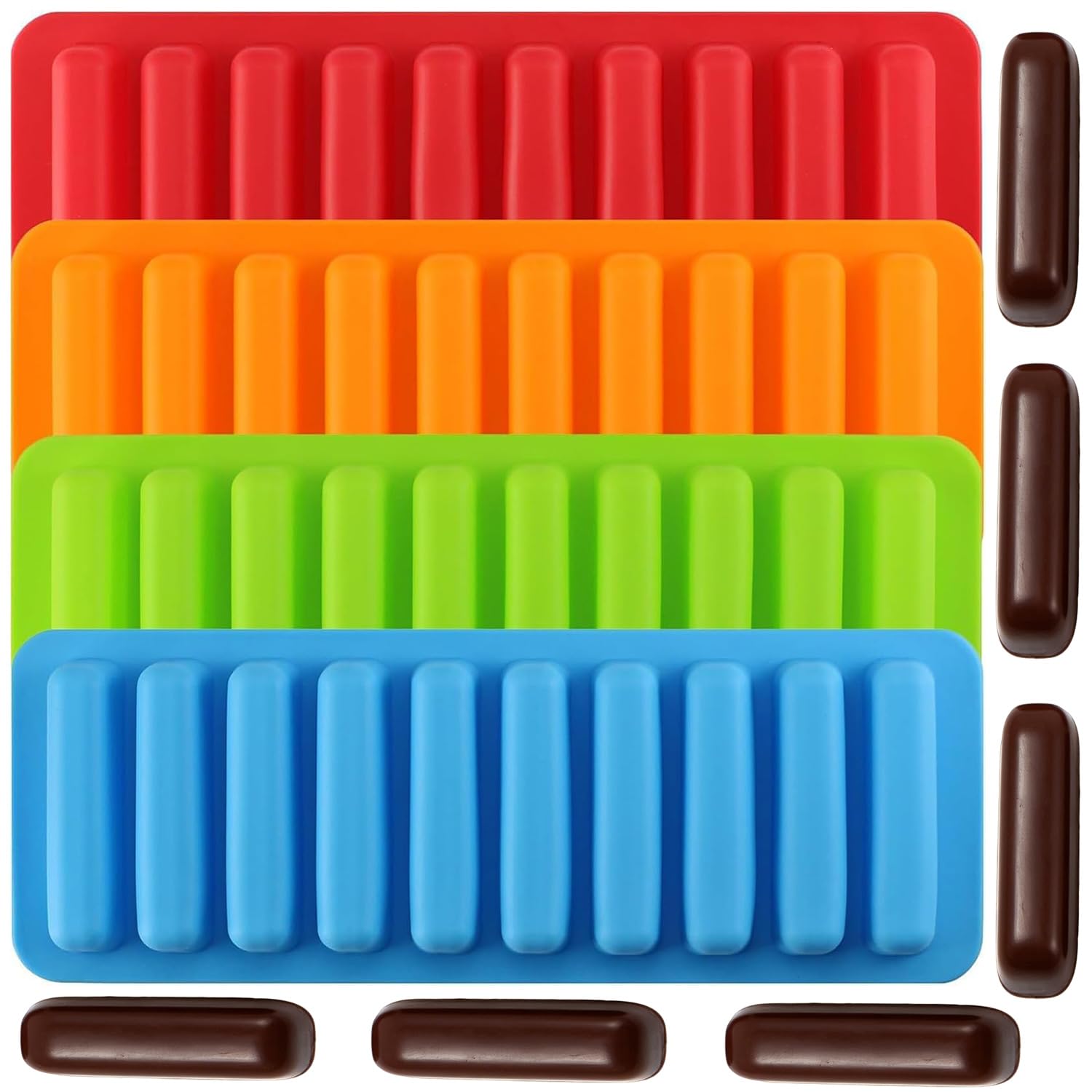 EPYHREHM 10 Cavity Finger Silicone Chocolate Molds Set Of 4