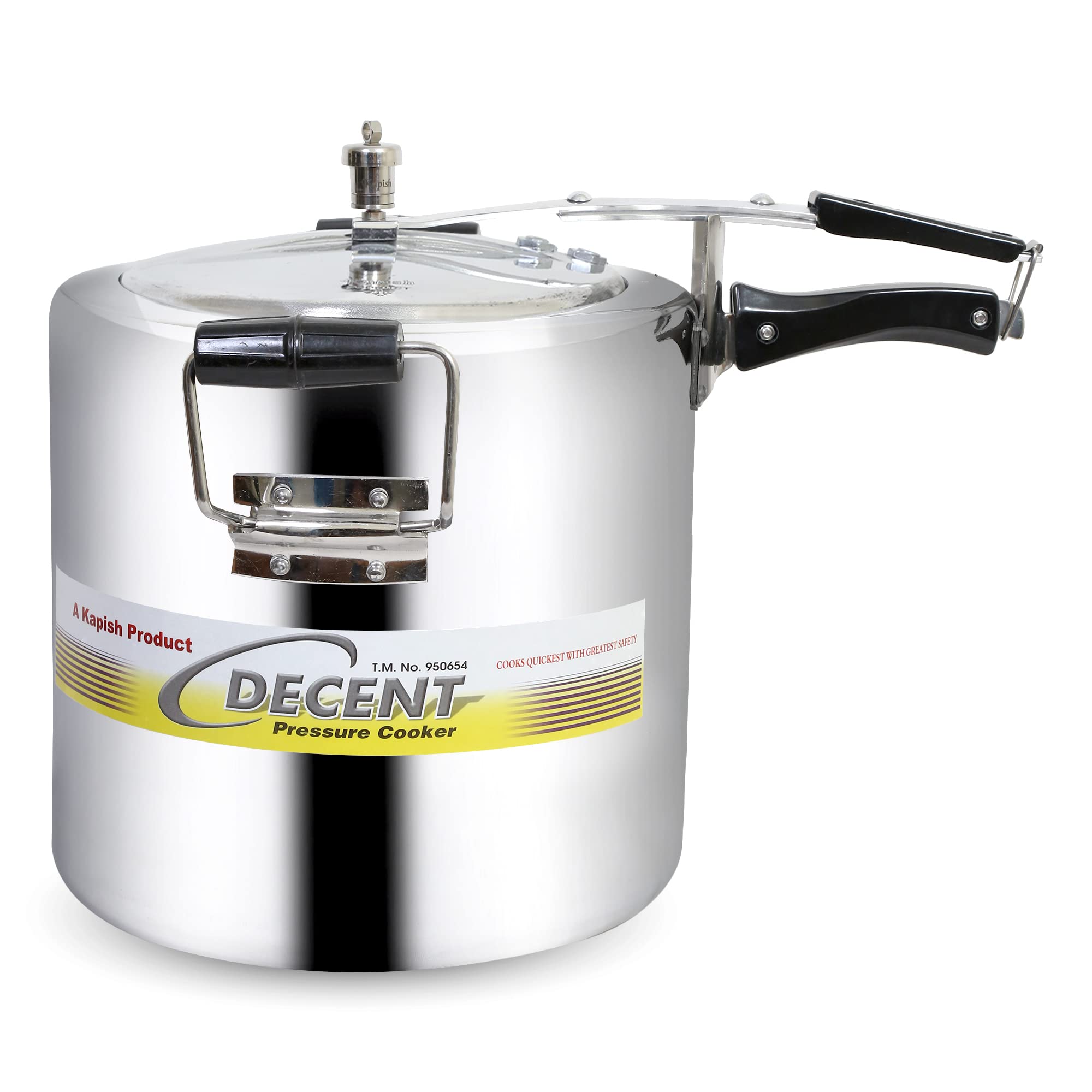 Decent Classic Aluminium 20Liters Pressure Cooker (Aluminium) Isi Marked, Silver