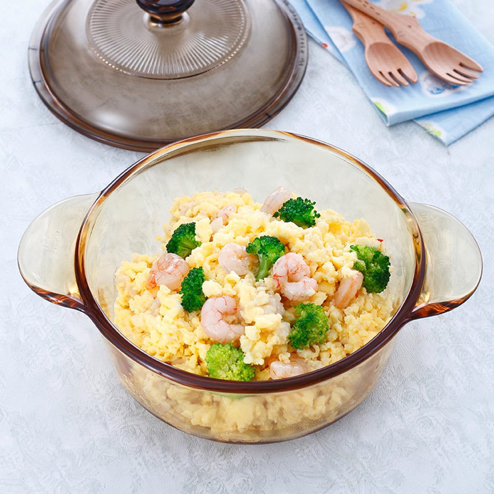 Visions 2.5 Litre Pyroceram Glass Cookpot With Glass Cover, Amber