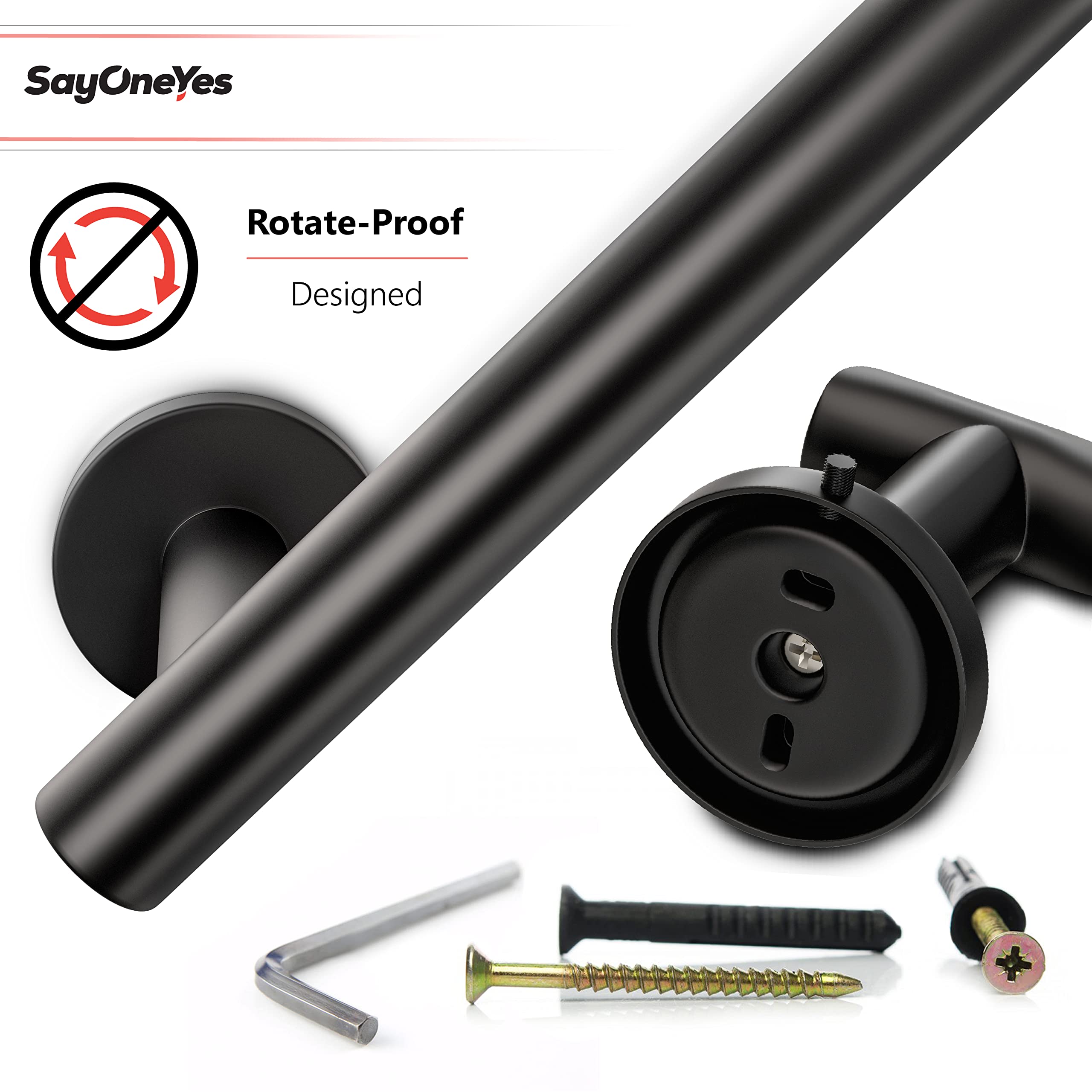Sayoneyes Matte Black Towel Bar 12 Inch - Heavy Duty Stainless Steel Sus304 Towel Holder Rack For Bathroom, Kitchen, Bedroom Wal