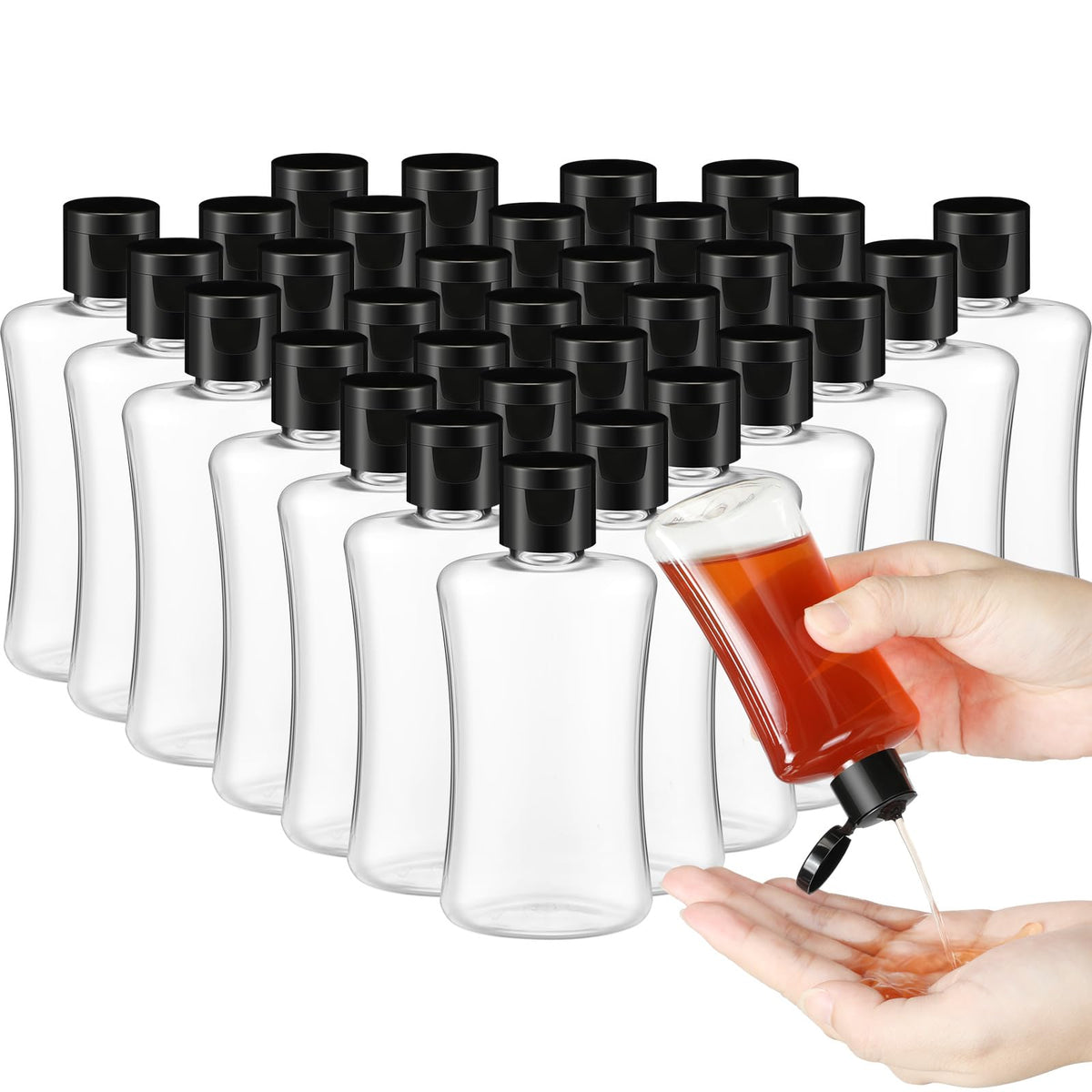 Domensi 36 Pcs 3.4 Oz Travel Bottles With Flip Cap Clear Plastic Travel Size Containers Portable Leak Proof Squeeze Bottle Refil