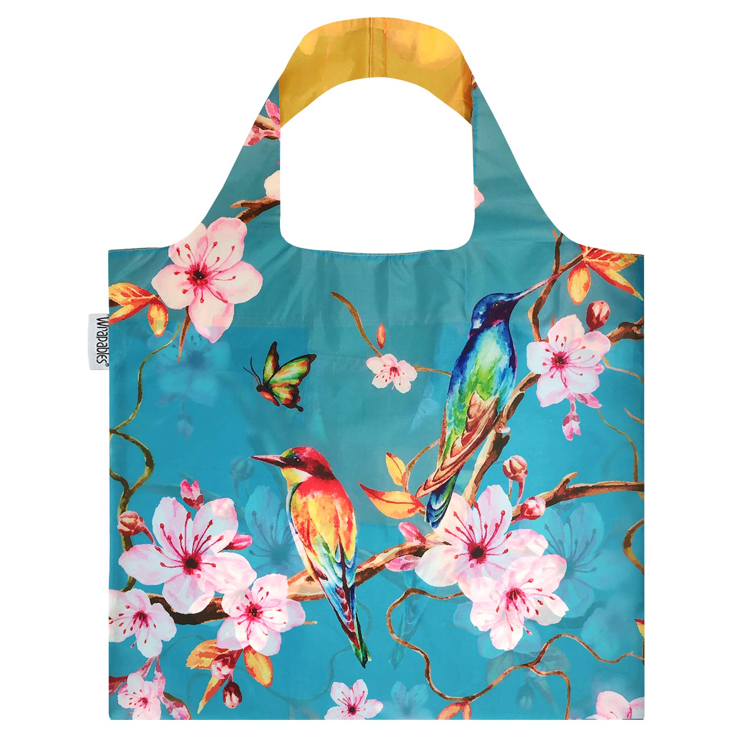 Allydrew Foldable Reusable Shopping Bags, Cherry Blossoms & Birds