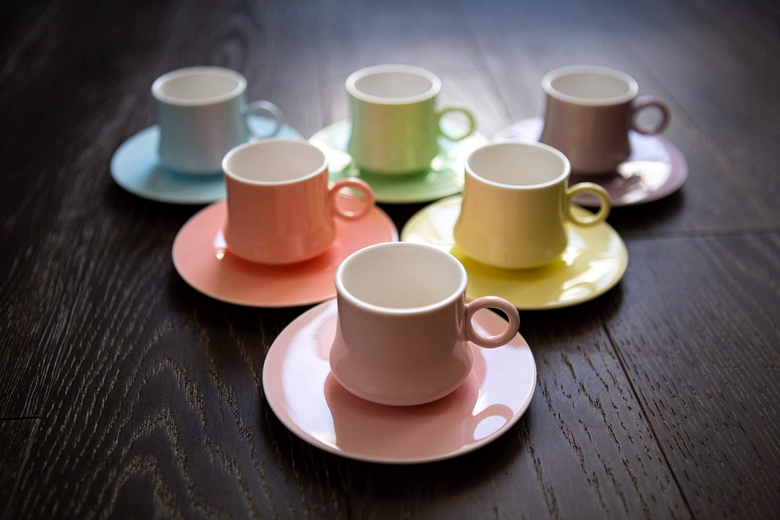 2 Oz Espresso Turkish Coffee Cups With Saucers - 12-Piece Multicolored Coffee Cup Set With Gift Box- Professional-Grade Porcelai