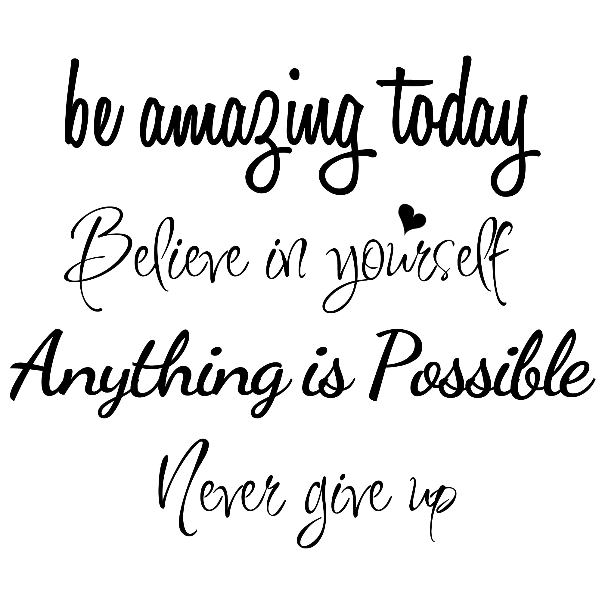 Large Inspirational Quote Wall Decals, Removable Positive Saying Wall Lettering Stickers, Motivational Word Decal Peel And Stick