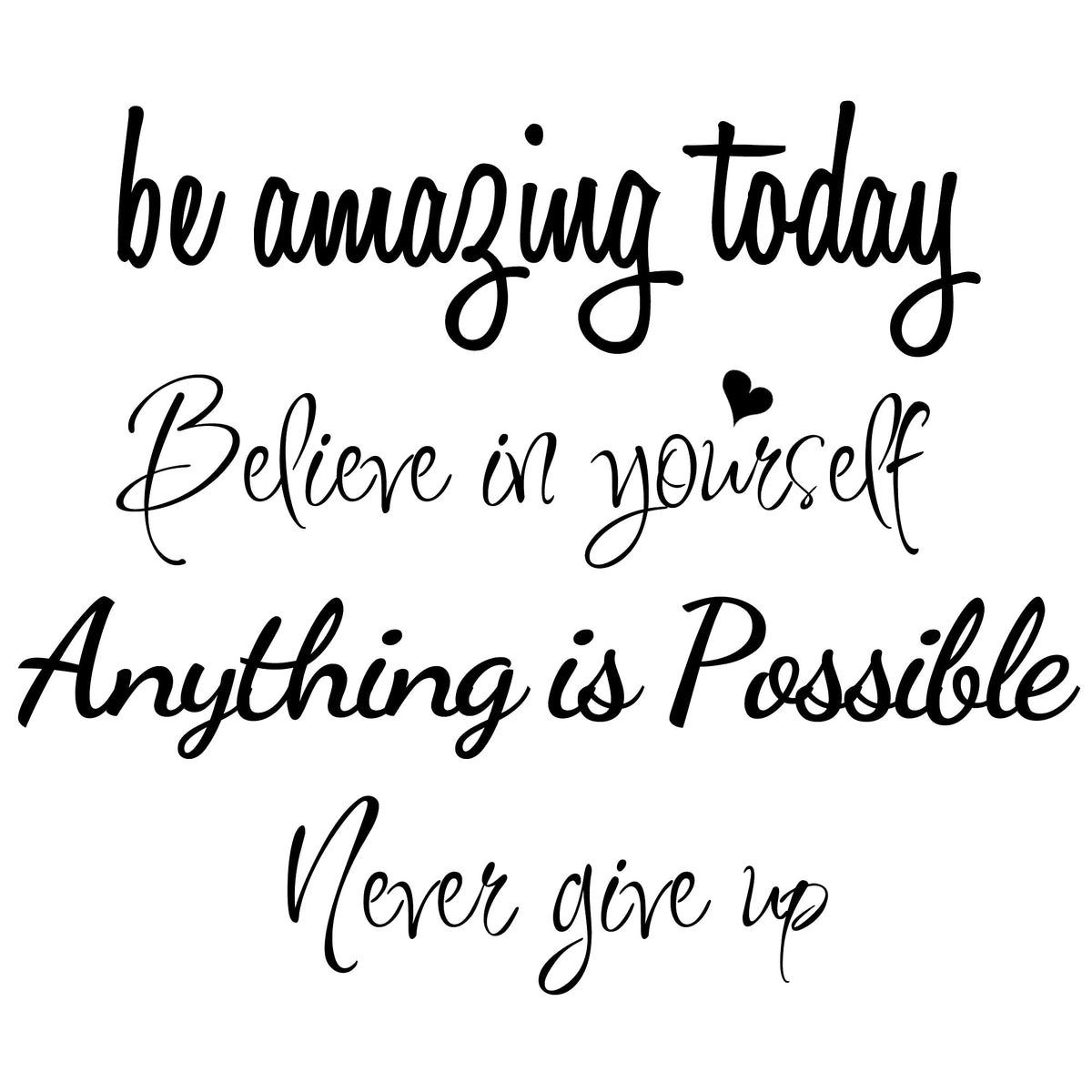 Large Inspirational Quote Wall Decals, Removable Positive Saying Wall Lettering Stickers, Motivational Word Decal Peel And Stick