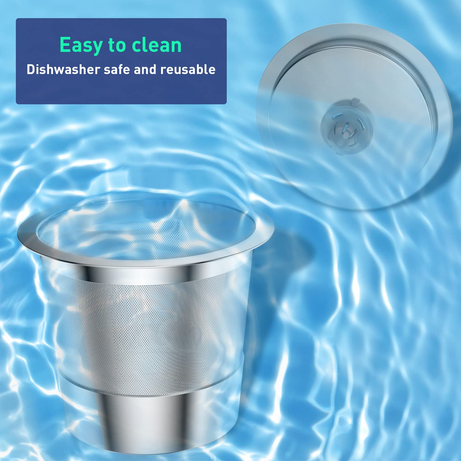 K Cup Reusable Coffee Pods  Stainless Steel Reusable K Cups Coffee Filter Compatible for Keurig 1.0 & 2.0 Coffee Makers  BPA-Free Stainless Steel Reusable K Cup(1 pack)