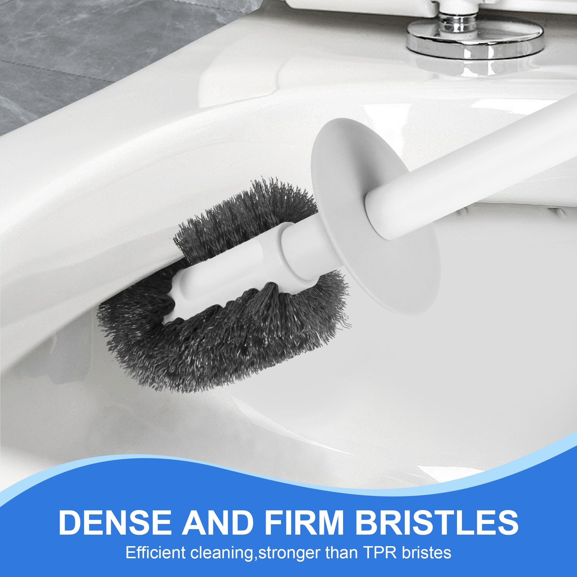 Silkyhose Toilet Brush And Plunger, 3 In 1 Toilet Bowl Brush And Holder With Crevice Cleaning Brush Wall Mounted Household Bathr