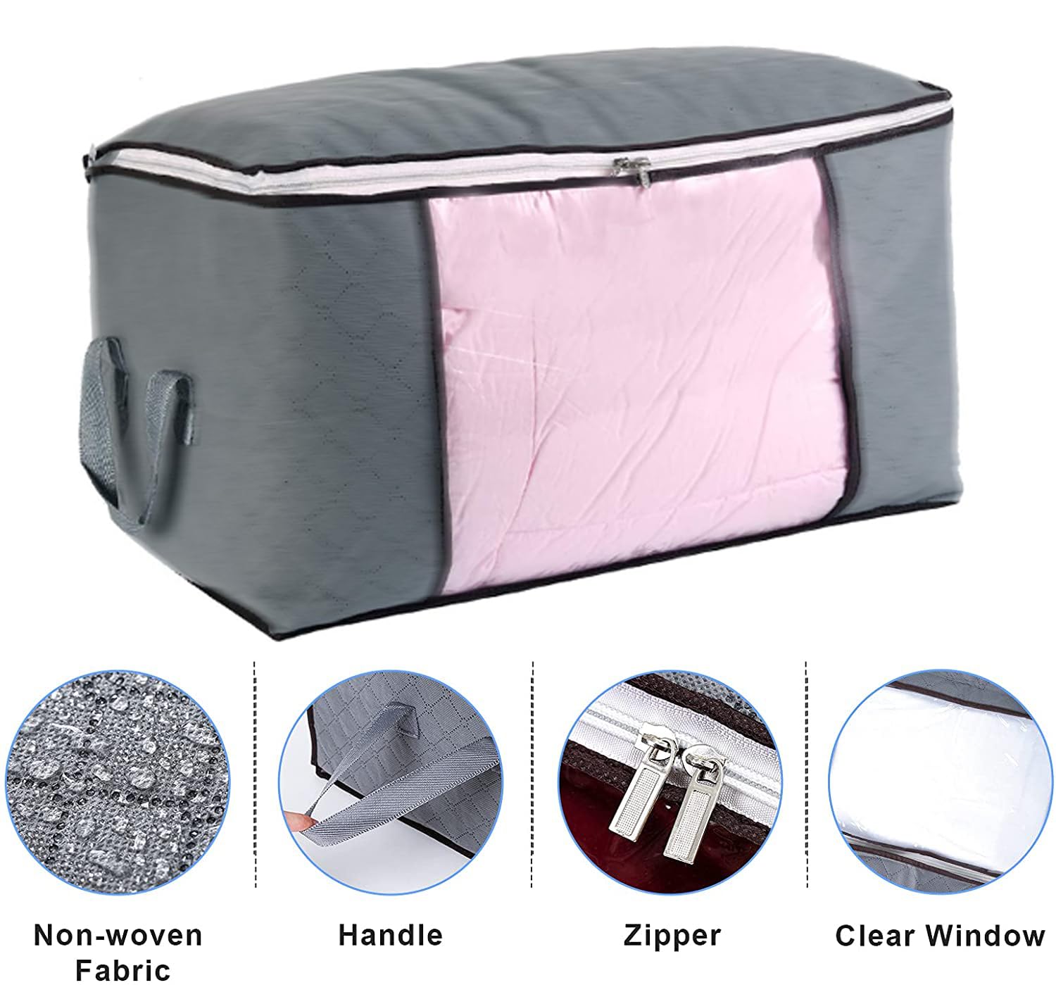 Arvanaindia Polypropylene Wardrobe Organizer & Blanket Storage Bags Large Capacity Clothes Storage Bags Foldable Closet Organise