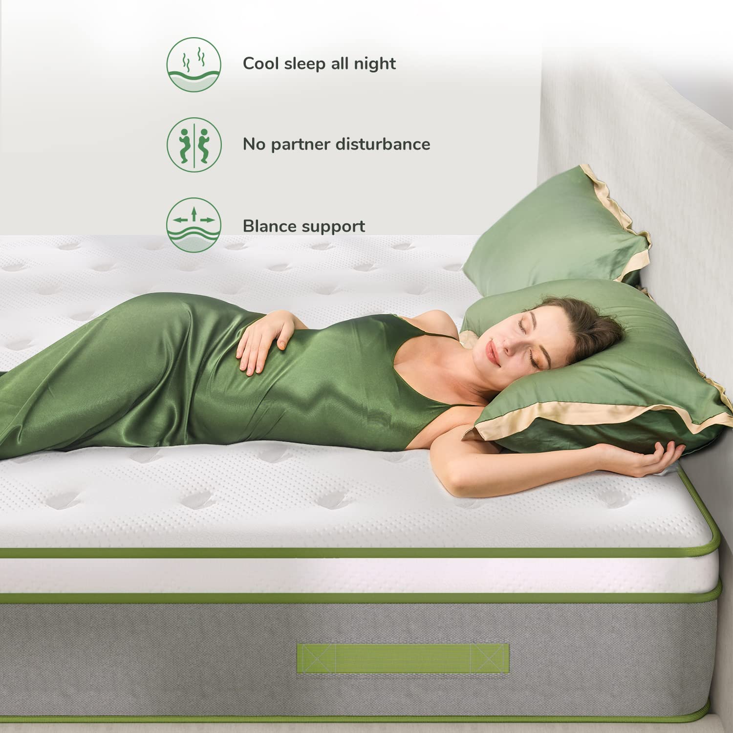 Novilla Queen Size Mattress, 10 Inch Hybrid Pillow Top Queen Mattress In A Box With Gel Memory Foam & Individually Wrapped Pocke
