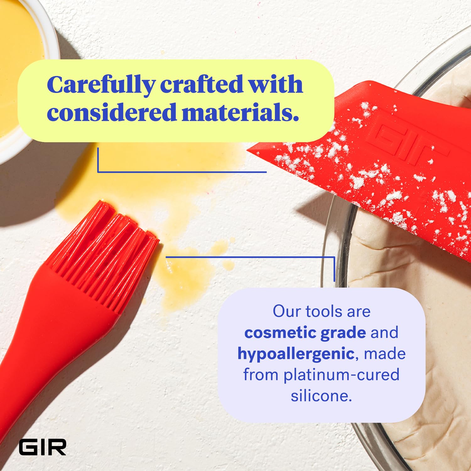 GIR Premium Mini Silicone Spatula Turner - 11" x 2.6" - Nonstick, Heat Resistant, BPA-Free, Studo White, Model GIRFPM312SWT