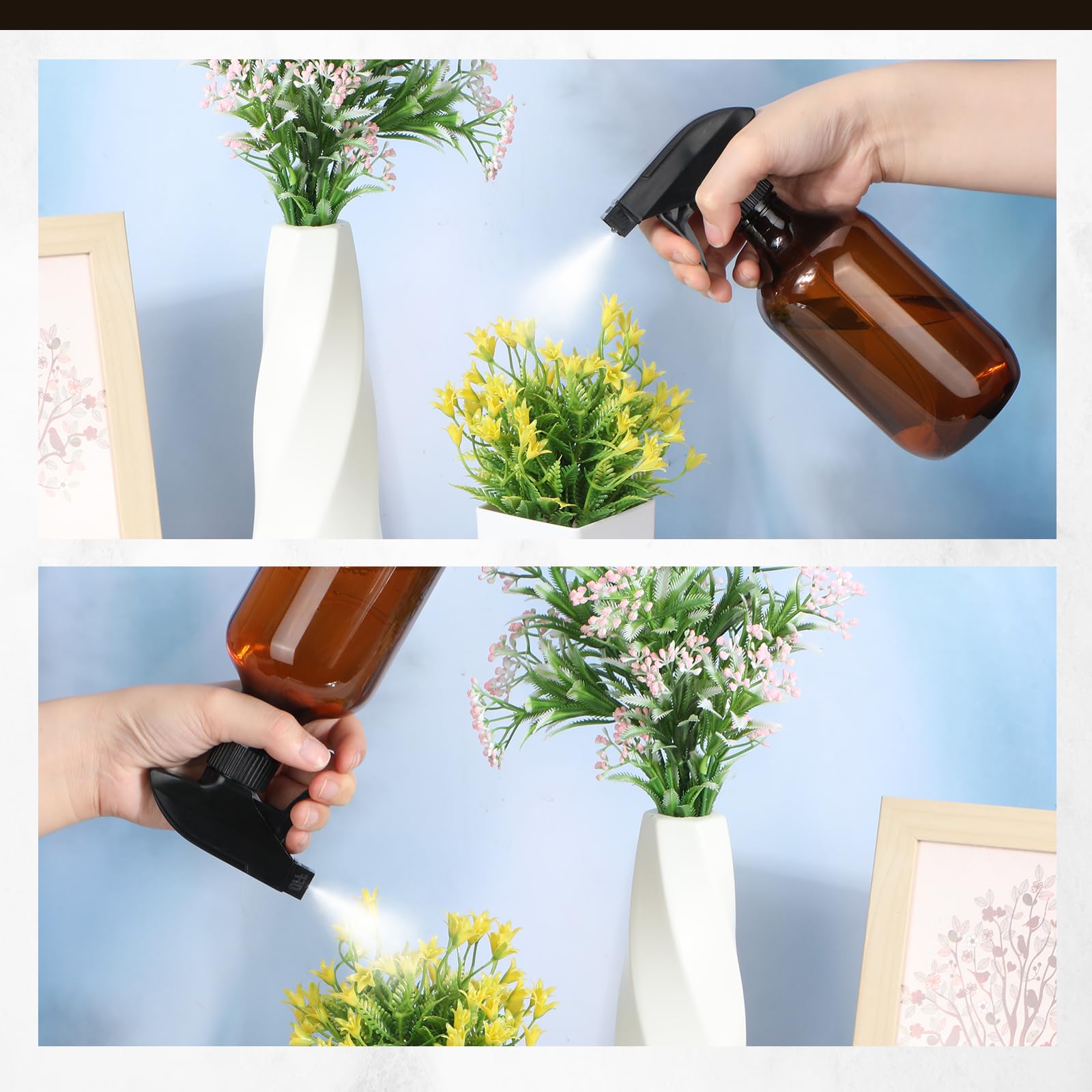 Honeydak 4 Pcs 360 Spray Bottles 16 Oz Upside Down Spray Bottles, Plastic Container Is Nice For Plants Cleaning Solutions Durabl