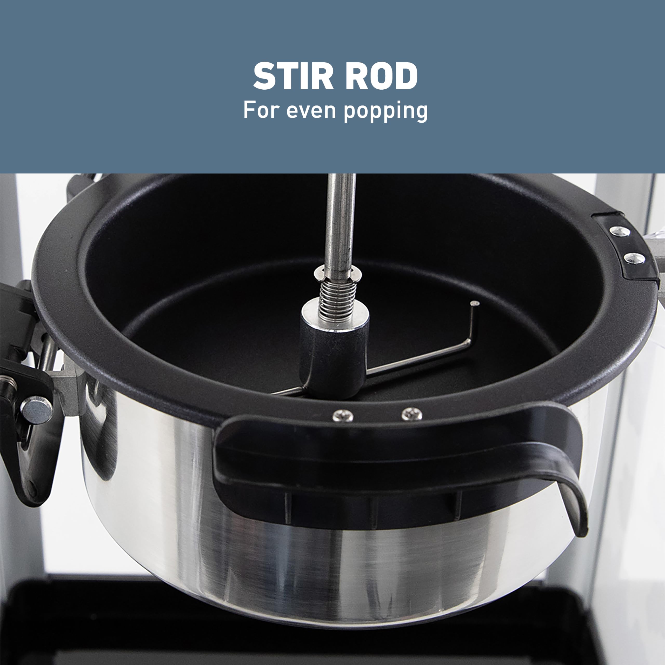 West Bend Stir Crazy Popcorn Popper - 4 Qt. Nonstick Kettle, Black, Model PCWBTCBK13