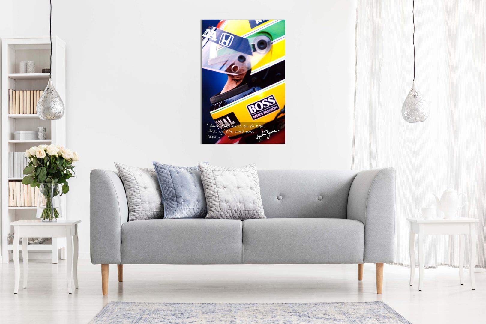 Ayrton Senna Quote F1 Canvas Wall Art Picture Print (12X8In)