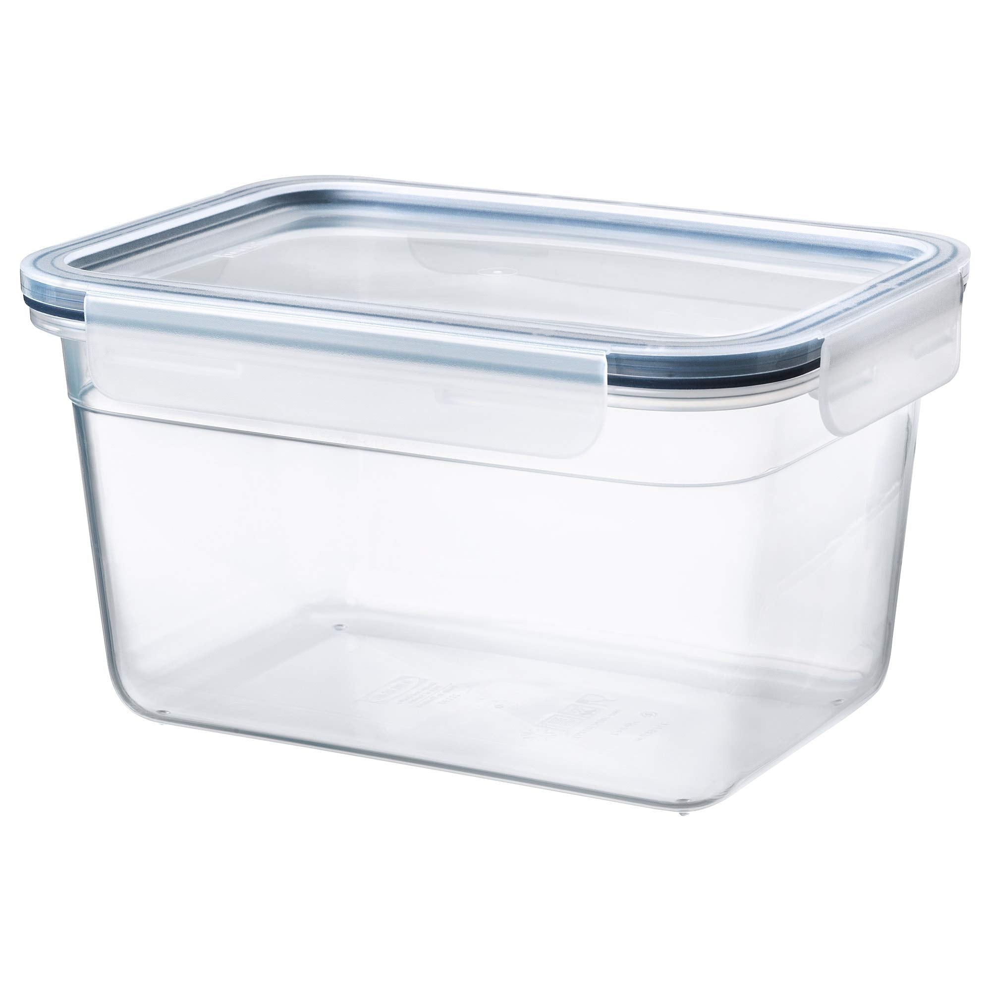 Ikea 365+ Food Container With Lid, Rectangular, Plastic, 2.0 L (68 Oz), BlueGreen