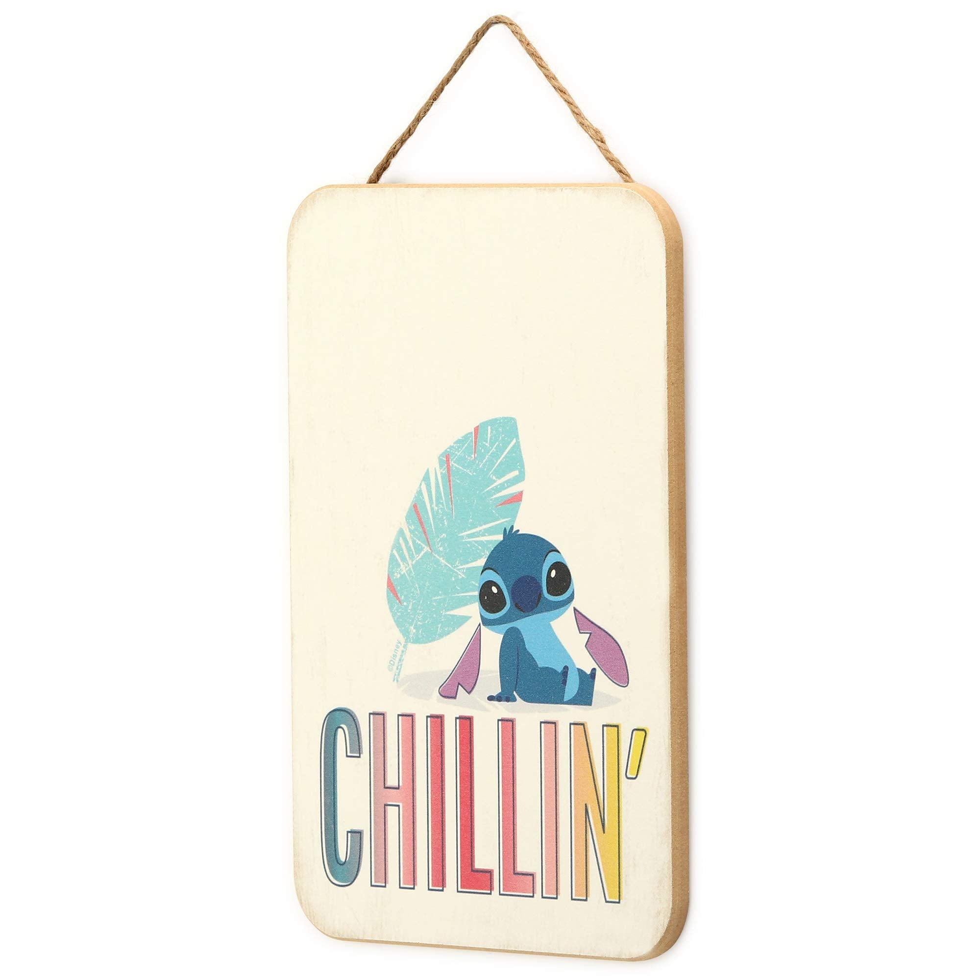 Open Road Brands Disney Lilo And Stitch Wall Art - Stitch Chillin' Hanging Wood Wall Decor For Kids' Bedroom, Play Room Or Movie