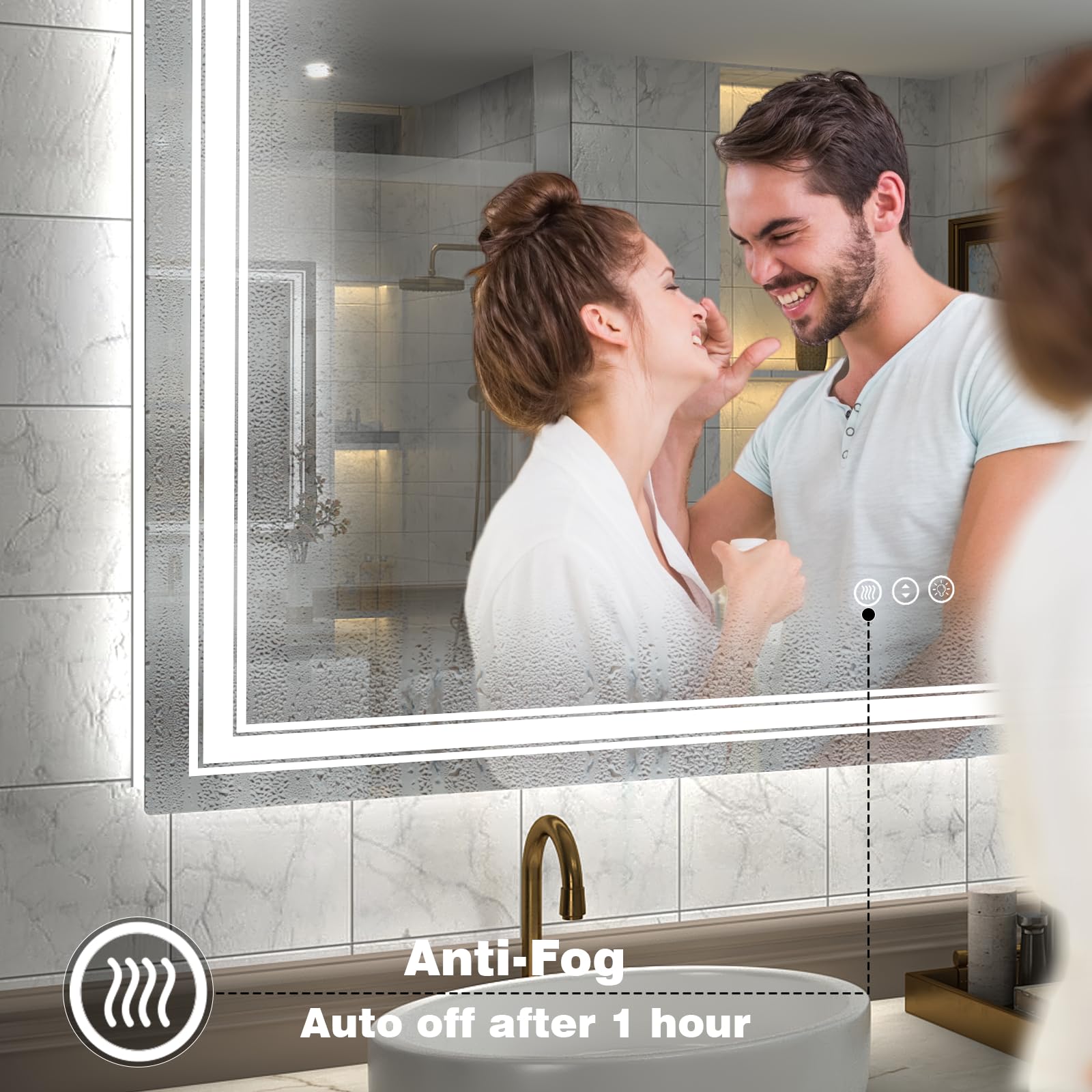 Golomo 20X28 Led Bathroom Mirror, Vanity Mirror With Lights, Backlit And Front Lit Mirror For Wall, Dimmable, Anti-Fog, Shatterp