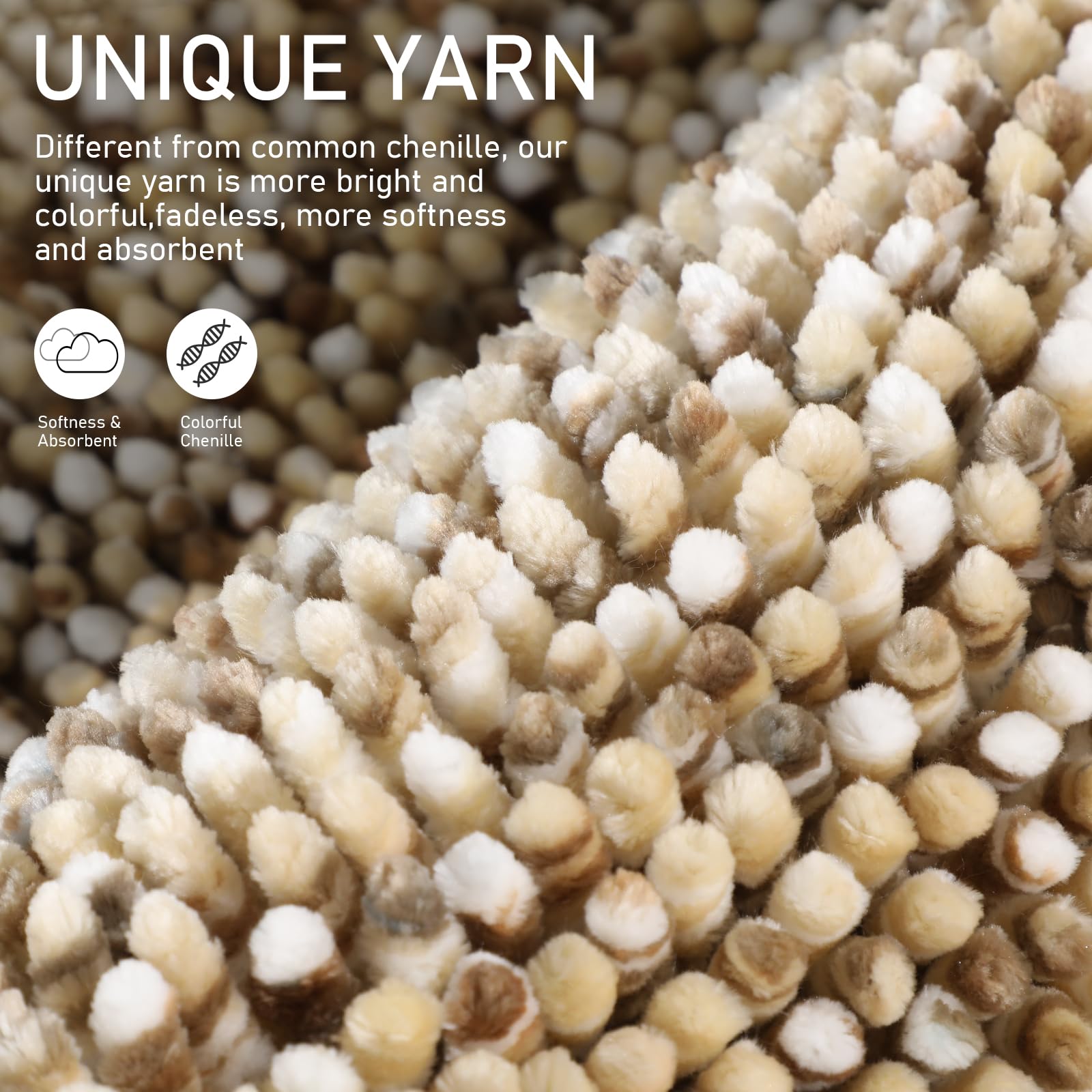 Yimobra Luxury Bath Mats For Bathoom, 32''X 20'', Extra Soft Chenille Bathroom Rugs, Non Slip, Plush Shower Matts For Bathroom F