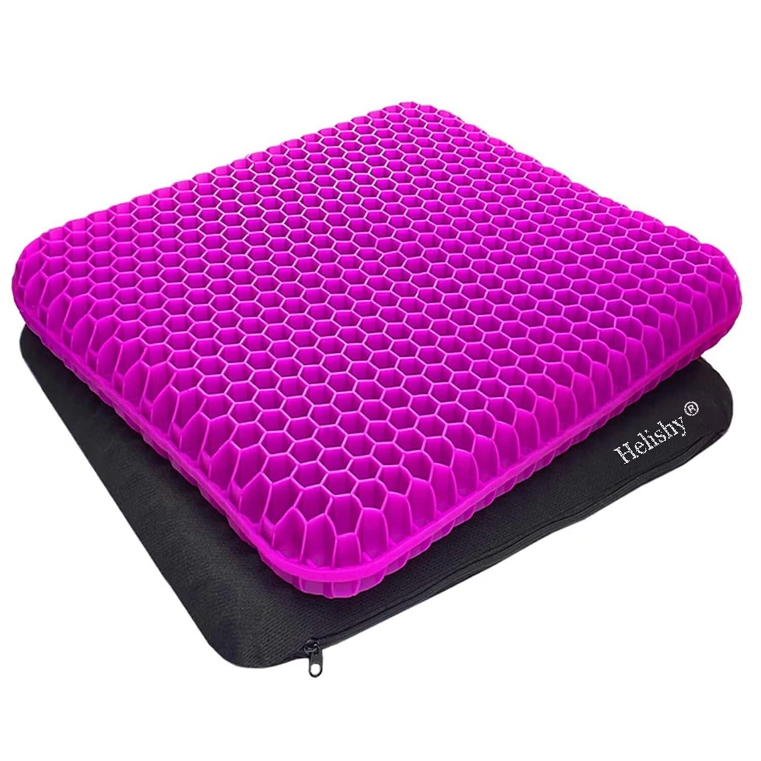 Gel Seat Cushion, Extra Thick Gel Cushion Office Seat Cushion With Non-Slip Cover, Breathable Chair Pads Honeycomb Design Absorb