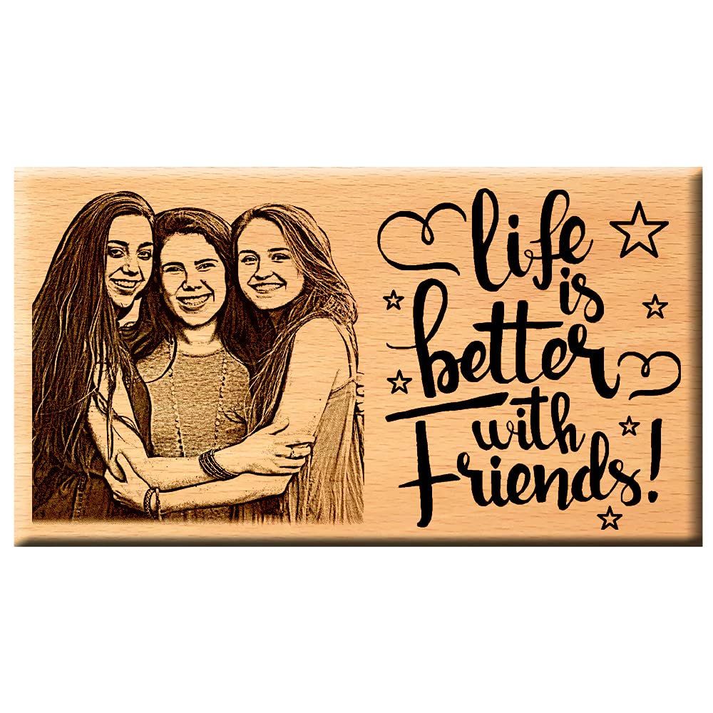 Amazing Gifts Best Friends Gifts  Personalize Engraved Wooden Plaque 7X4 Inches, Wall Mount. Rectangular