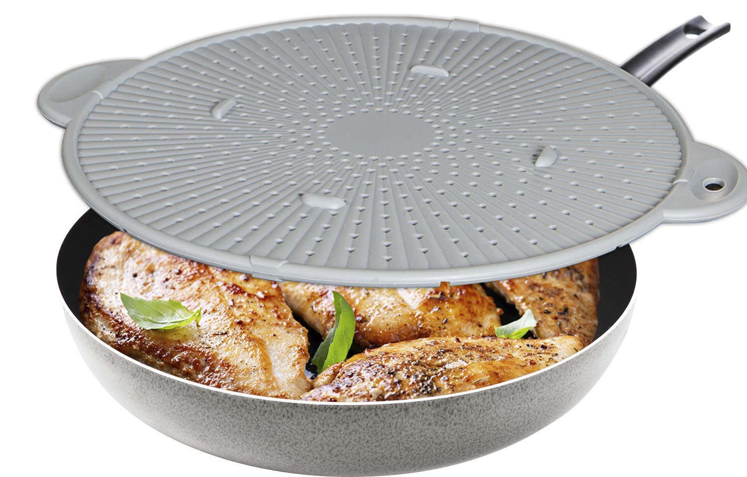 Simply Served Trivet 3-In-1 Splatter Screen, Large, Gray