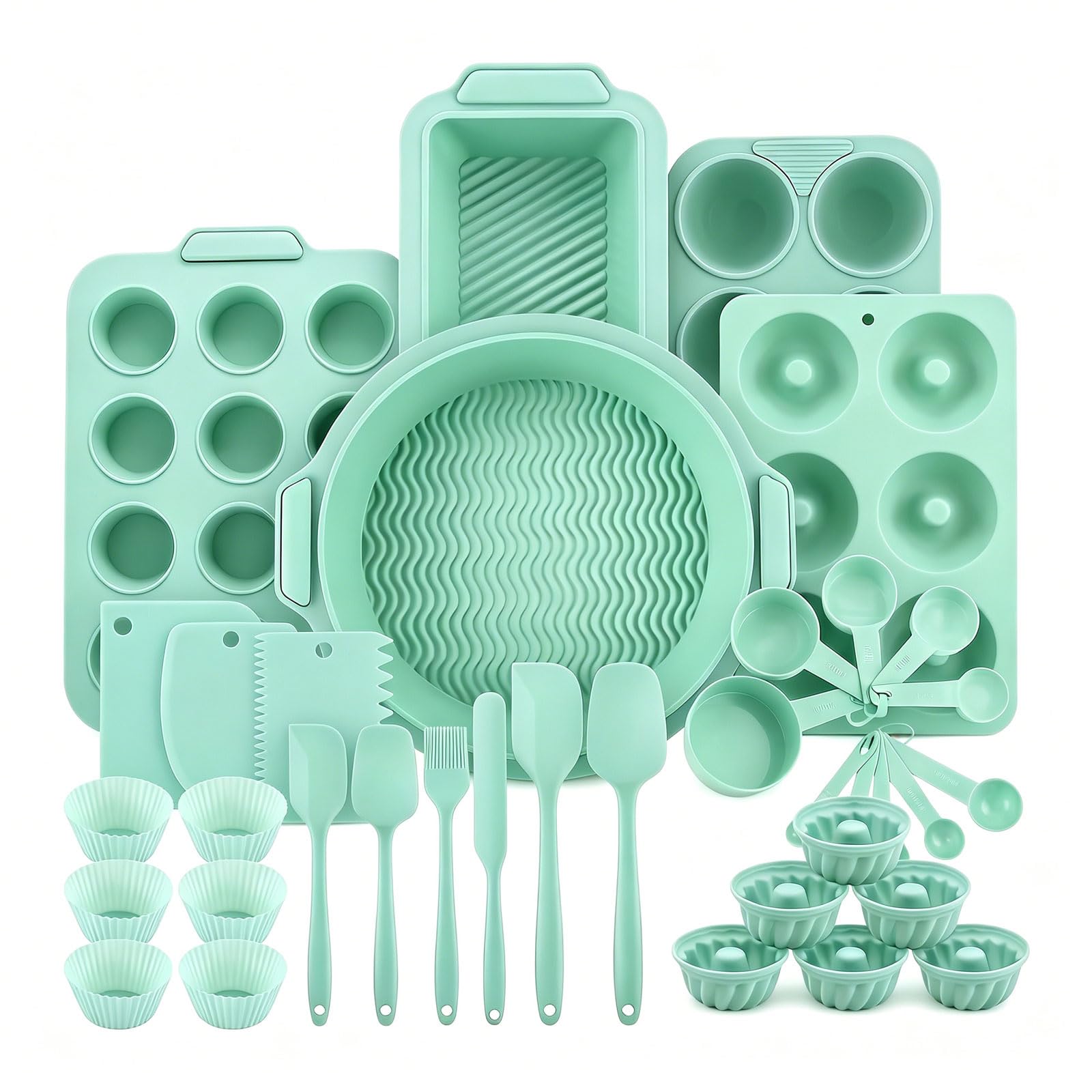Headaze 36 Pieces Silicone Baking Set, Nonstick Cooking Utensils, BPAfree