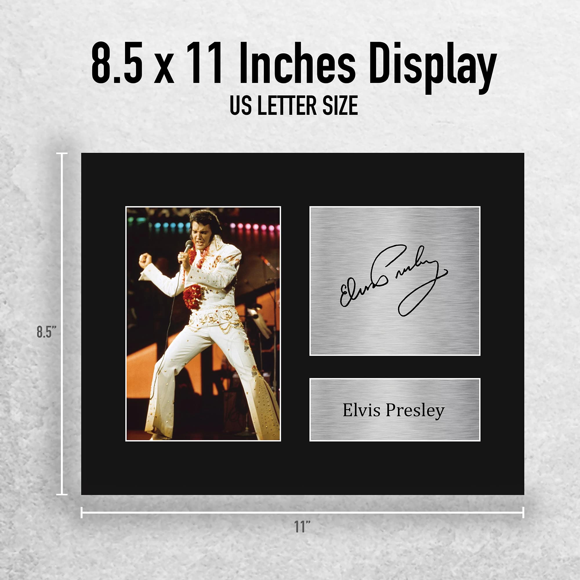 HWC Trading Elvis Presley Autograph Picture - US Letter Size, Black, Plastic Material for Music Memorabilia Fans