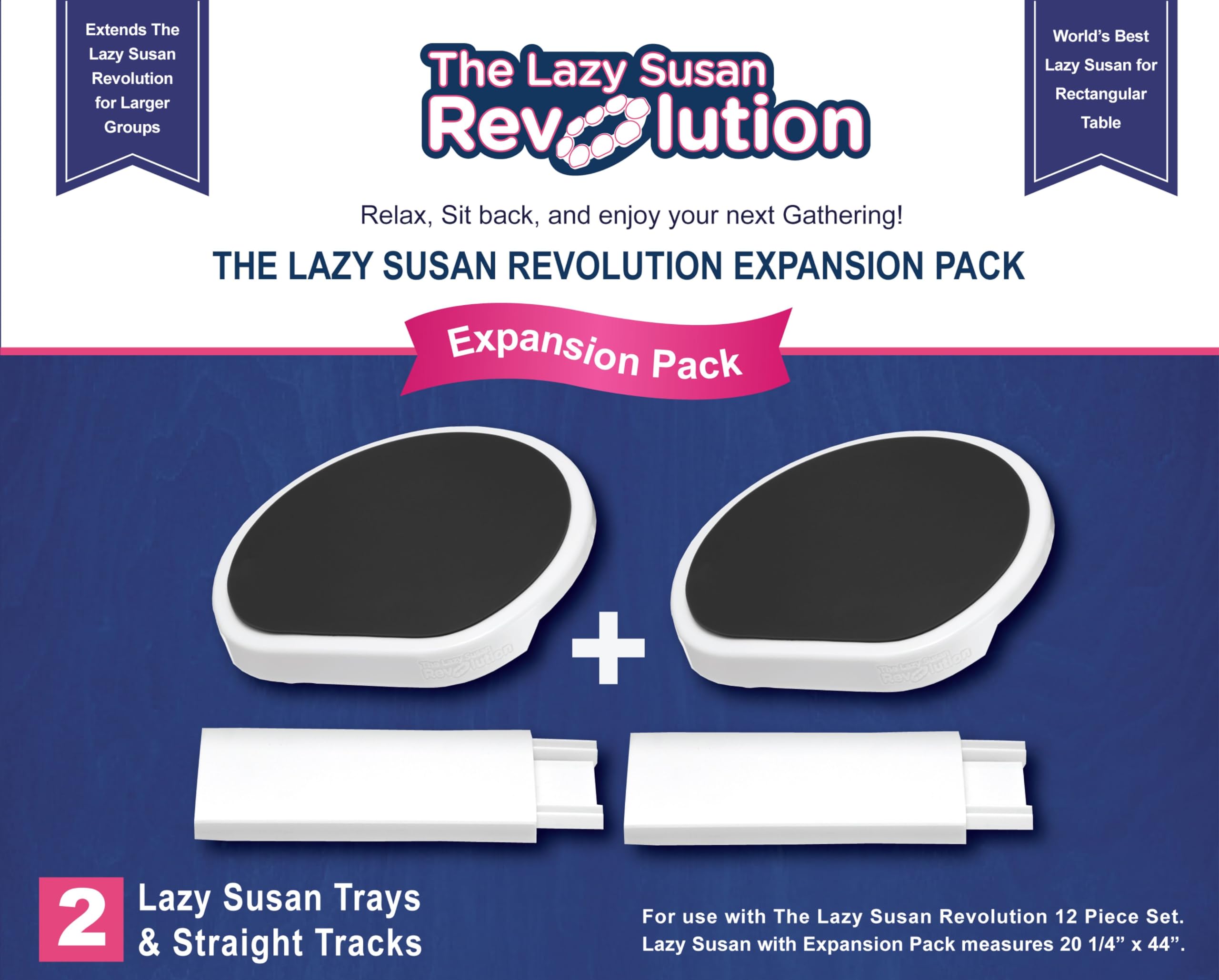 Original Dark Gray - Expansion Pack - 2 Straight Tracks And 2 Trays. Does Not Work Without The Lazy Susan Revolution Full Set (S
