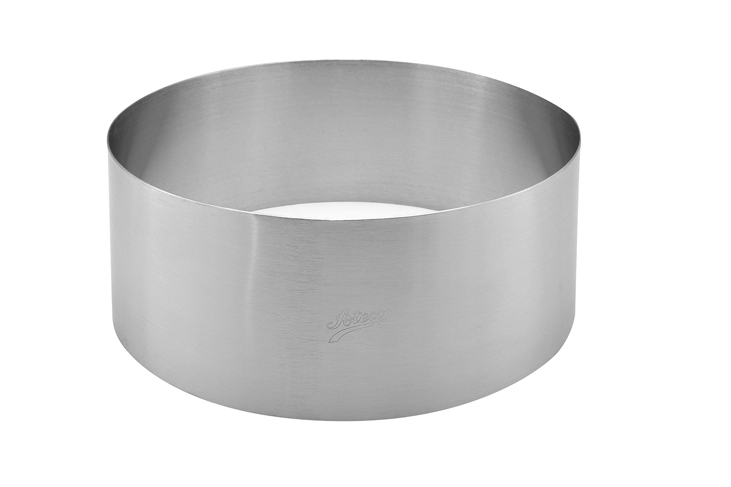 Ateco Round Cake Ring Dessert Mold, 3'' High X 7.875'' Diameter, Stainless Steel