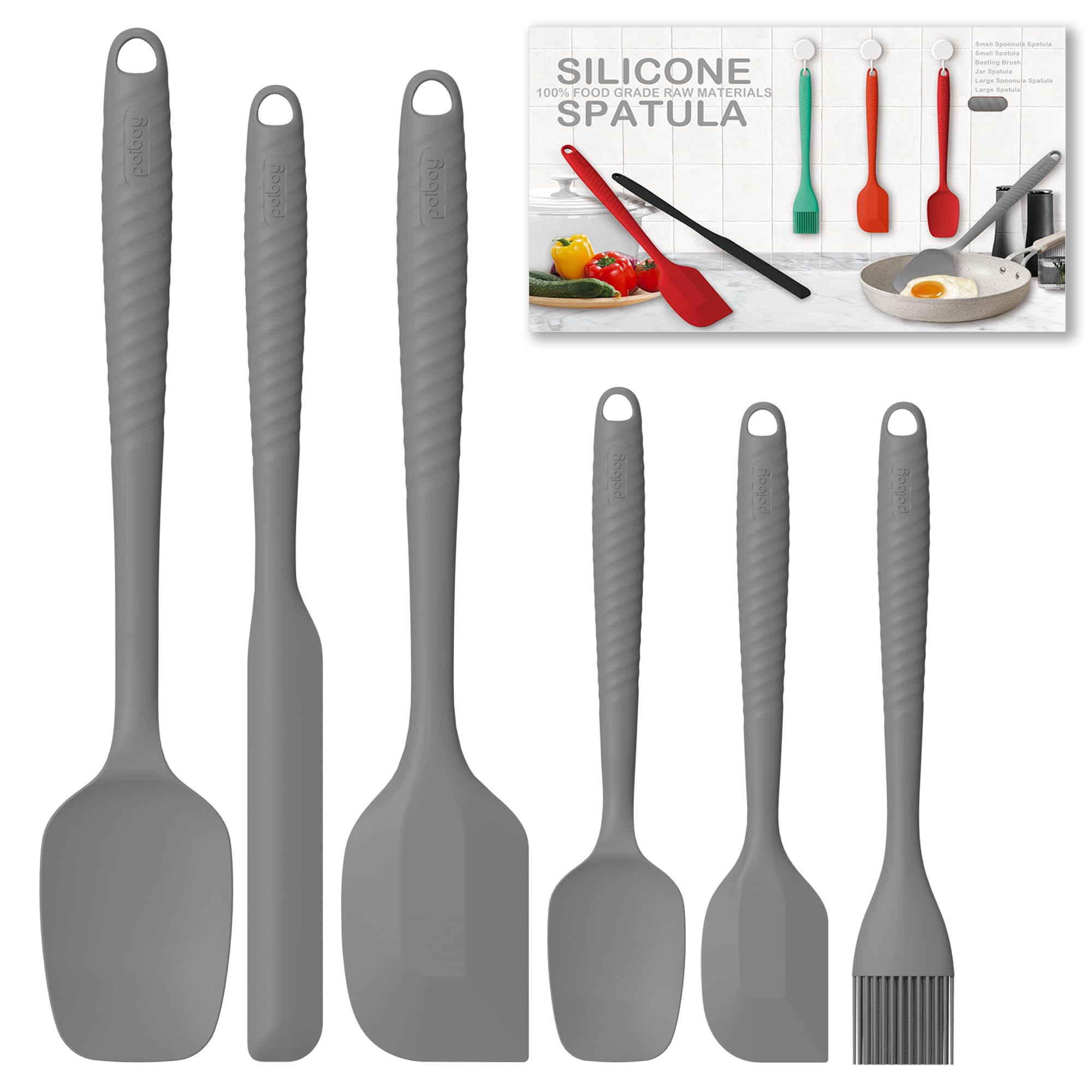 Permanent Warranty Silicone Spatula Set Of 6 Heat Resistant 600 Food Scraper For Baking Cooking Mixing Scraping Nonstick Cookwar